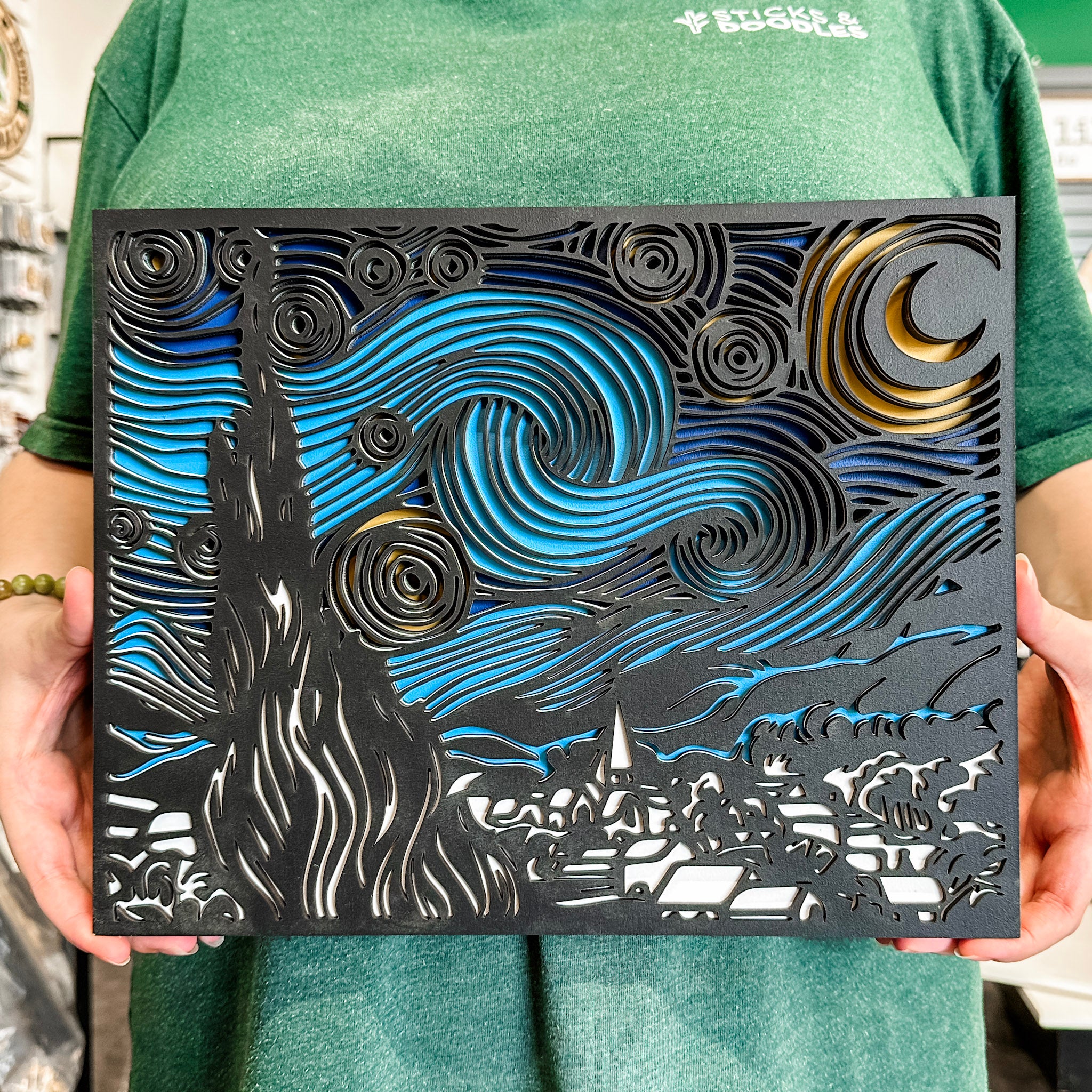Van Gogh's Starry Night Wood Artwork