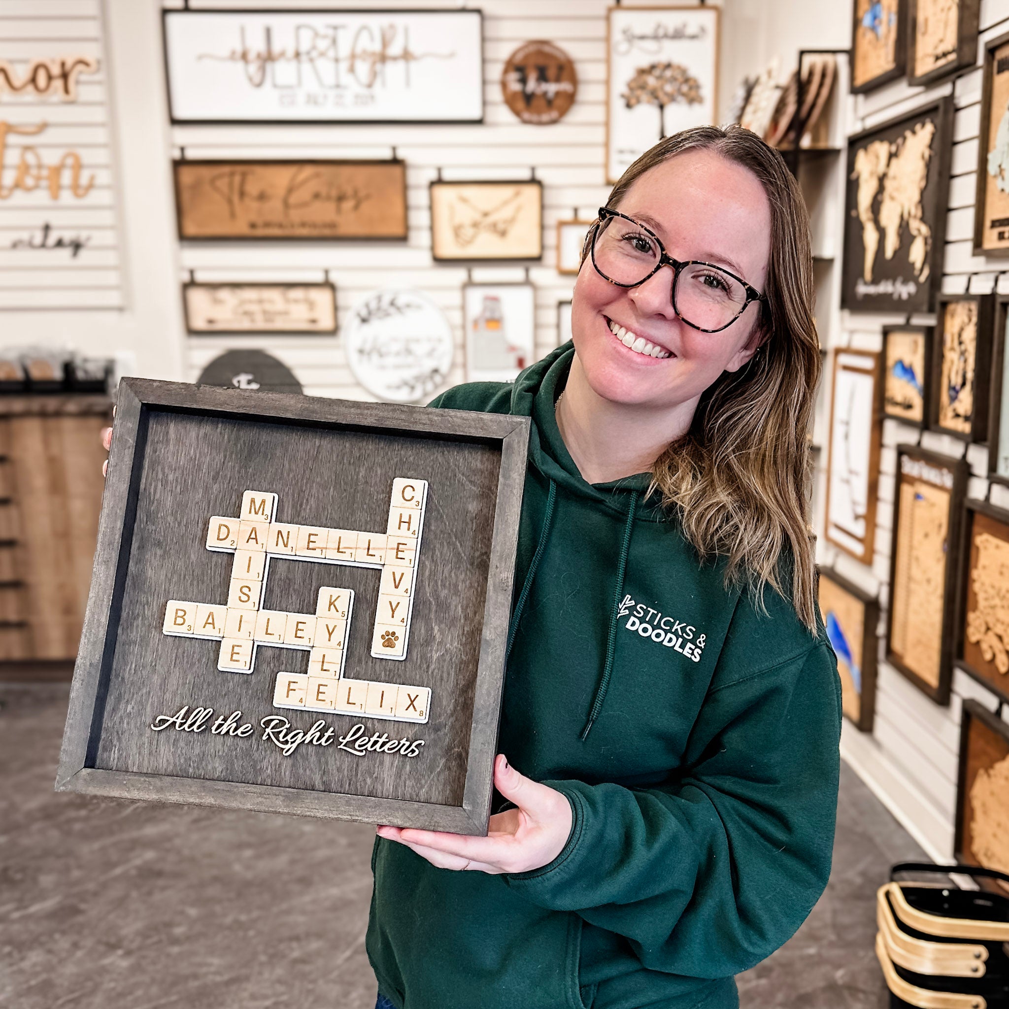 Personalized Family Letter Tile Name Sign