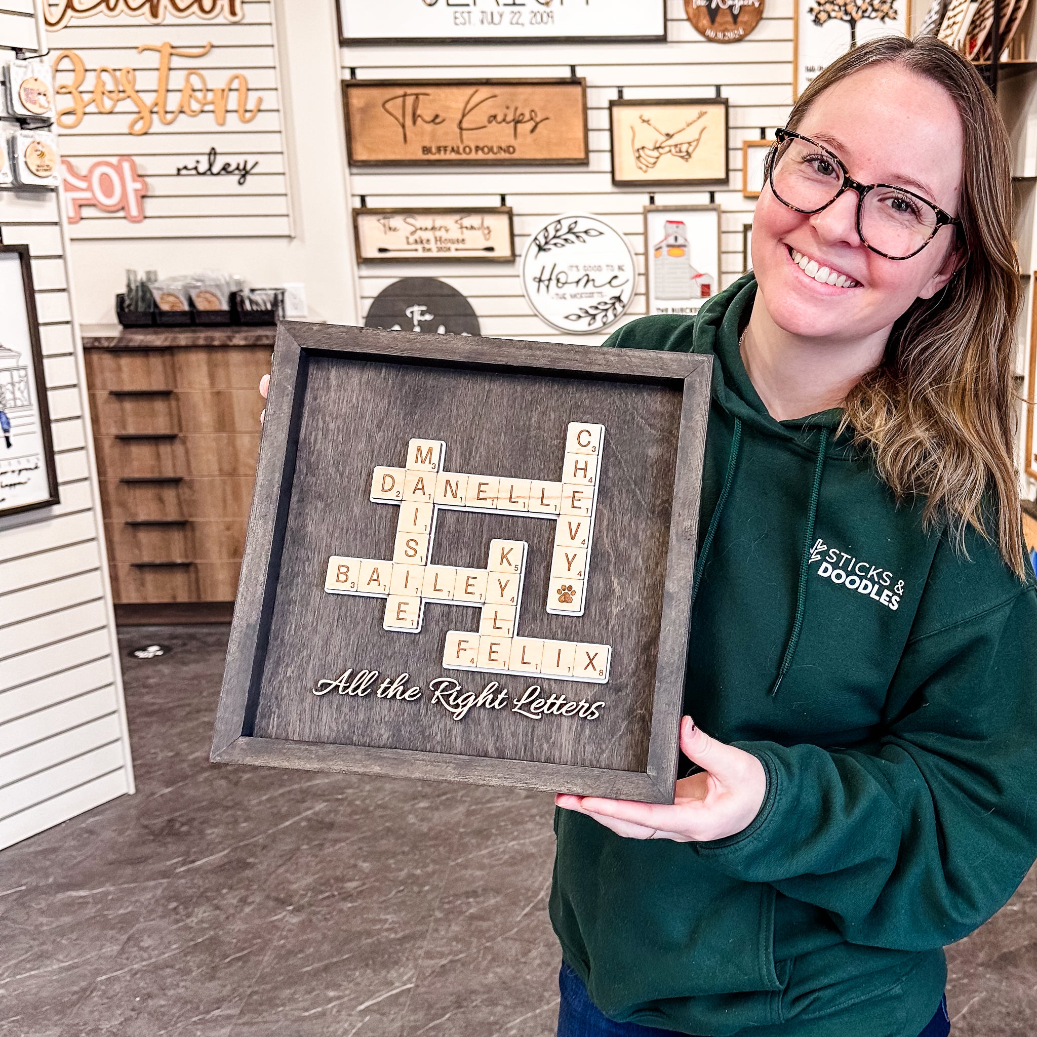 Family Letter Tile Sign