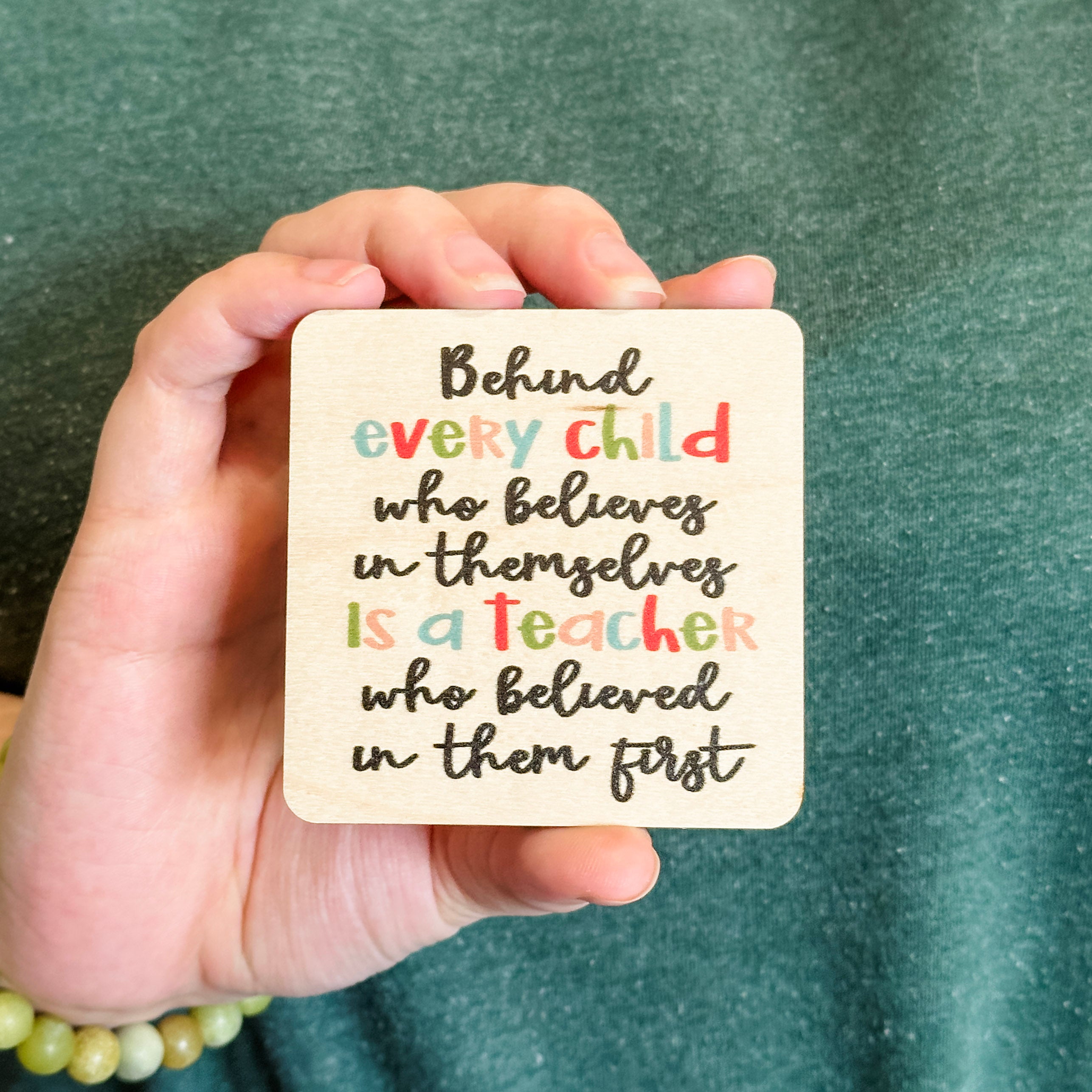 Teacher & Educator • Wood Magnet • For End of School Year / School Christmas Gifts