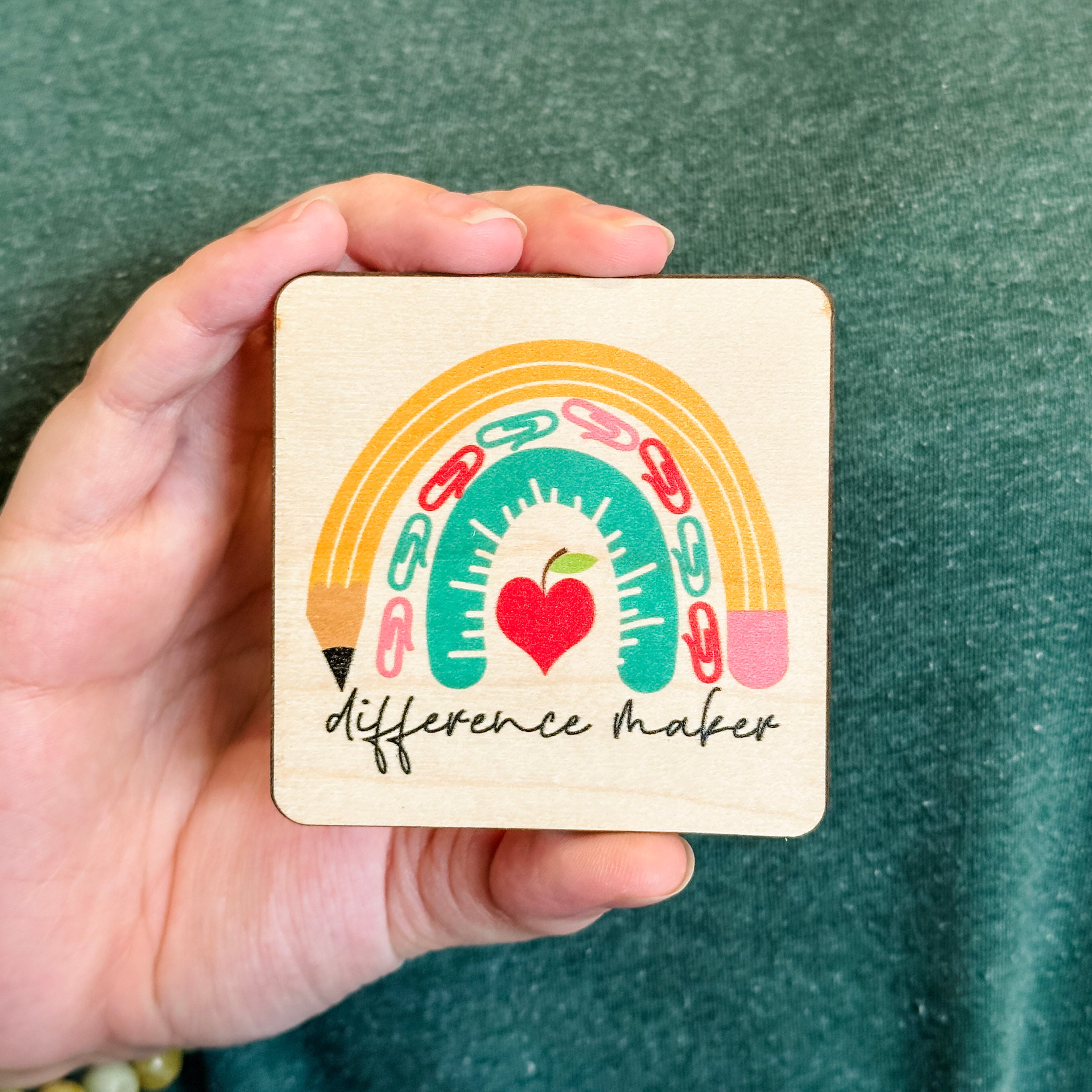 Teacher & Educator • Wood Magnet • For End of School Year / School Christmas Gifts