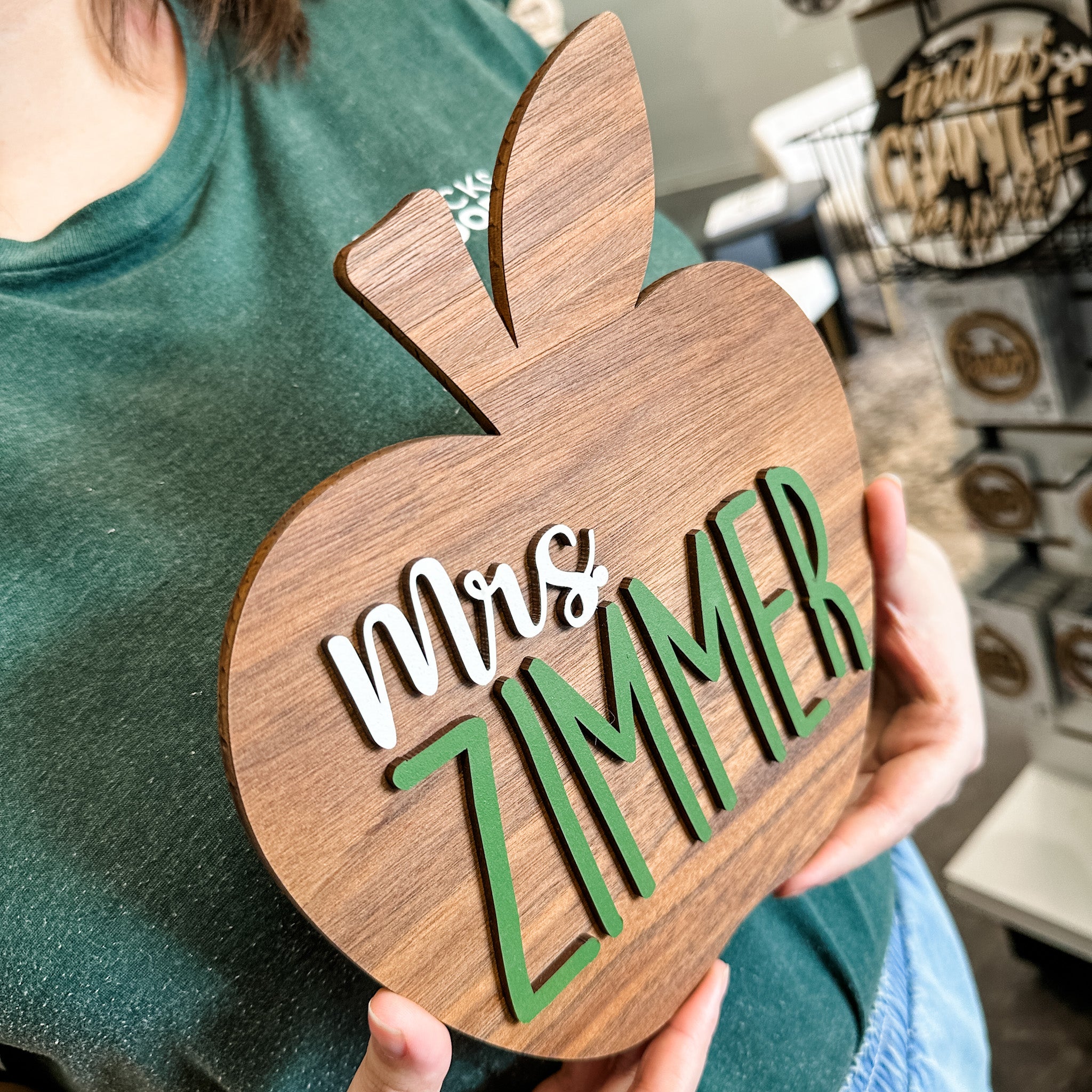 Personalized Teacher Apple Sign
