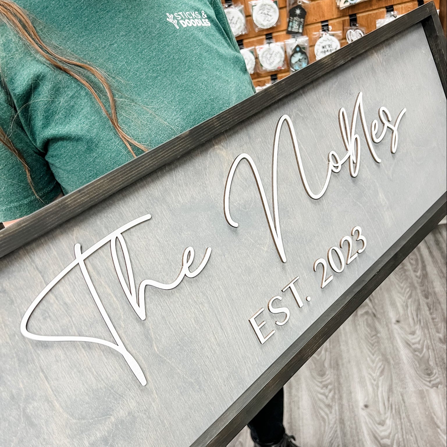 The Classic 3D Wood Family Name Sign - Sticks & Doodles