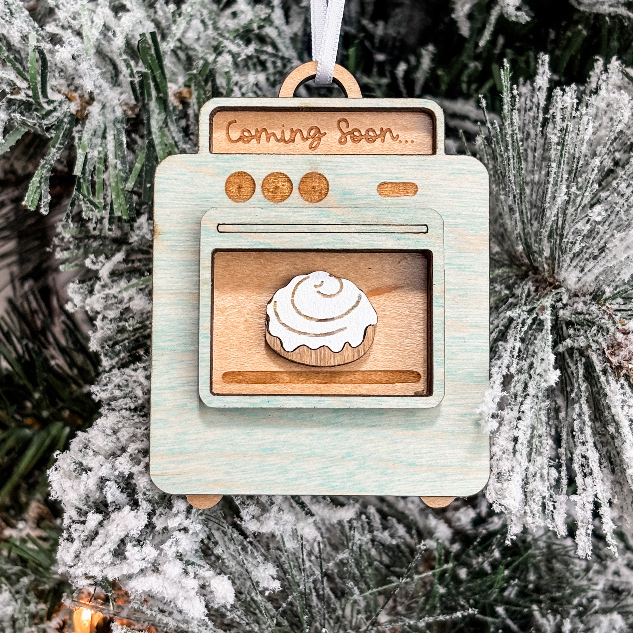 Bun in the Oven • 3D Wood Ornament • For Birth Announcements
