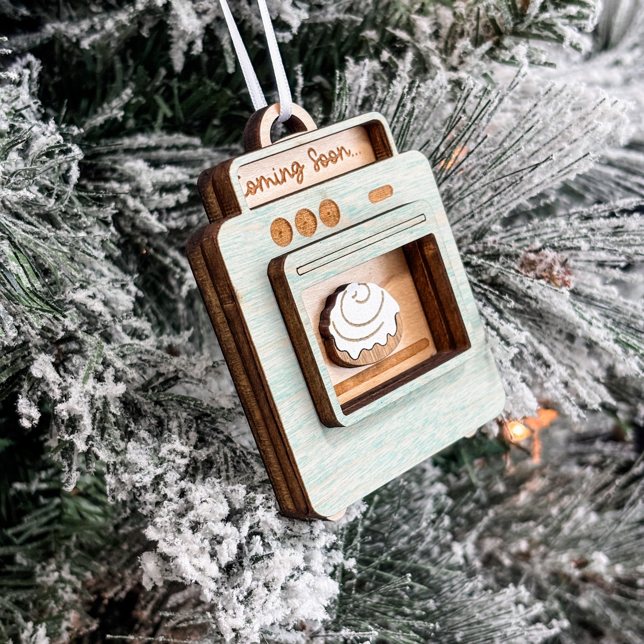 Bun in the Oven • 3D Wood Ornament • For Birth Announcements