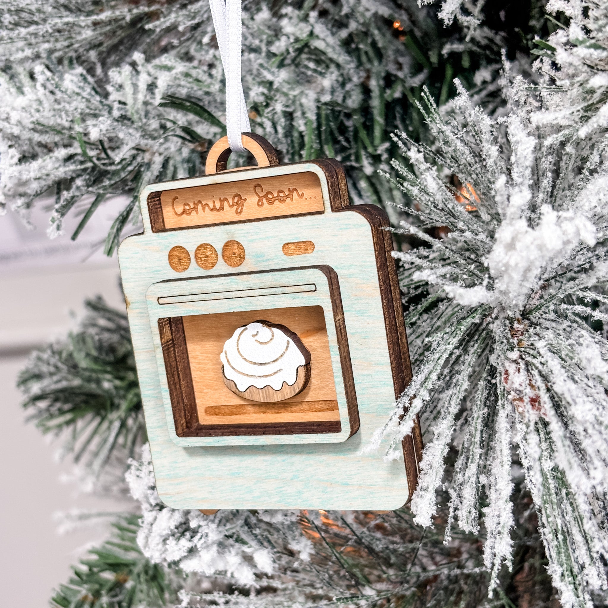 Bun in the Oven • 3D Wood Ornament • For Birth Announcements