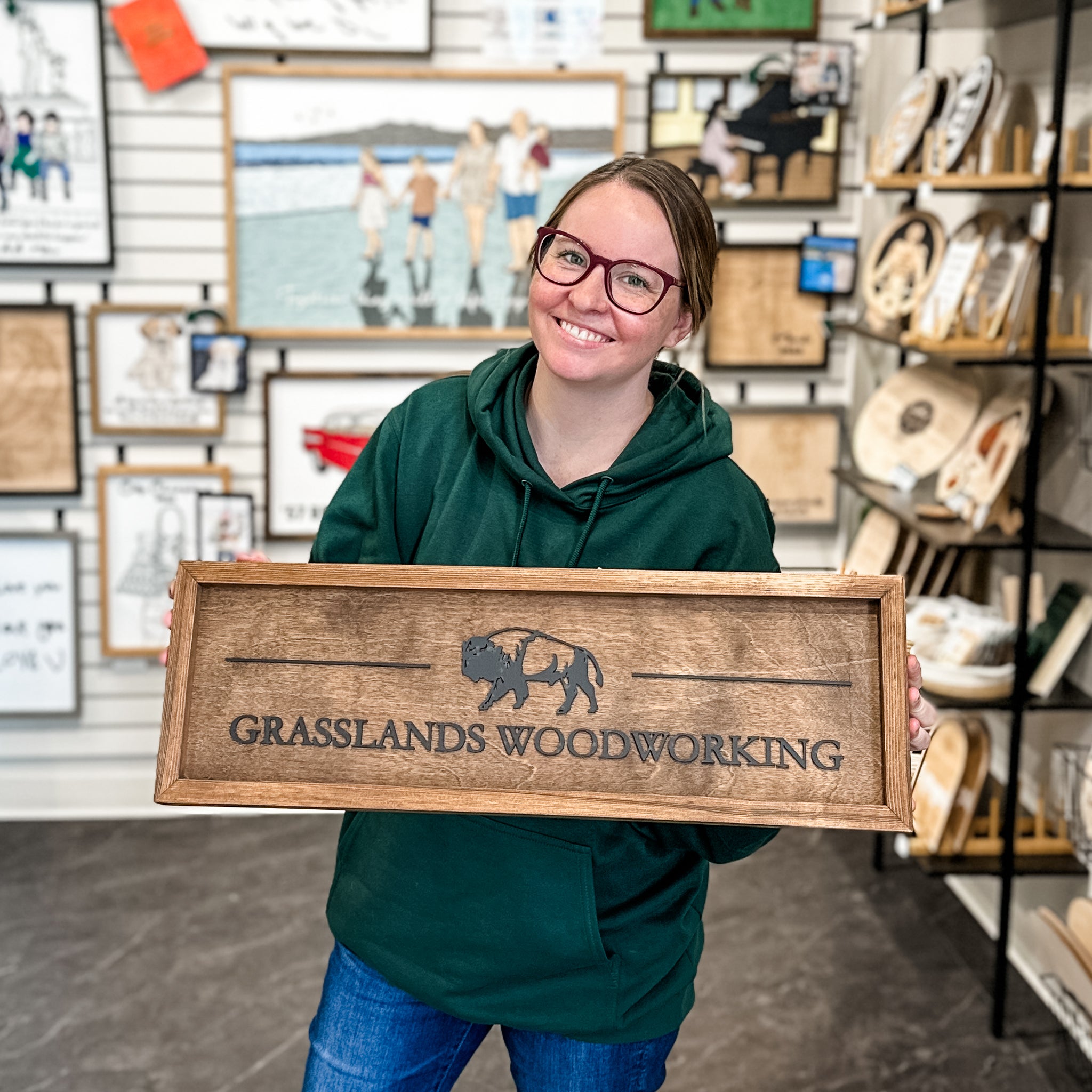 Custom Framed Logo Wood Sign