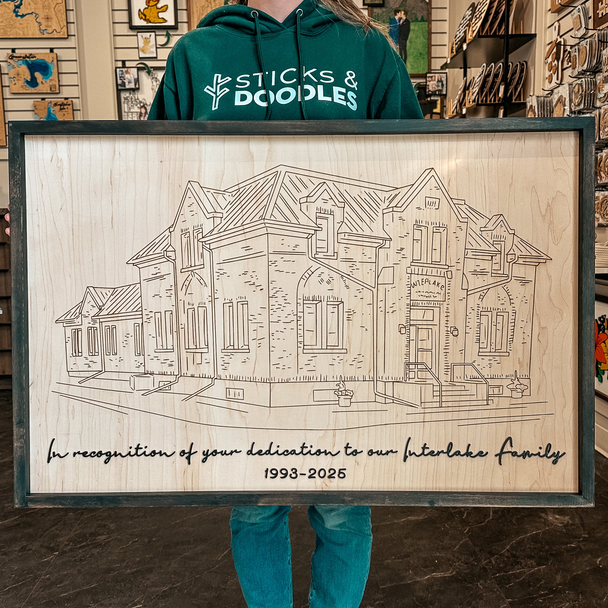 Custom Hand-Drawn Building and Office Photo Artwork