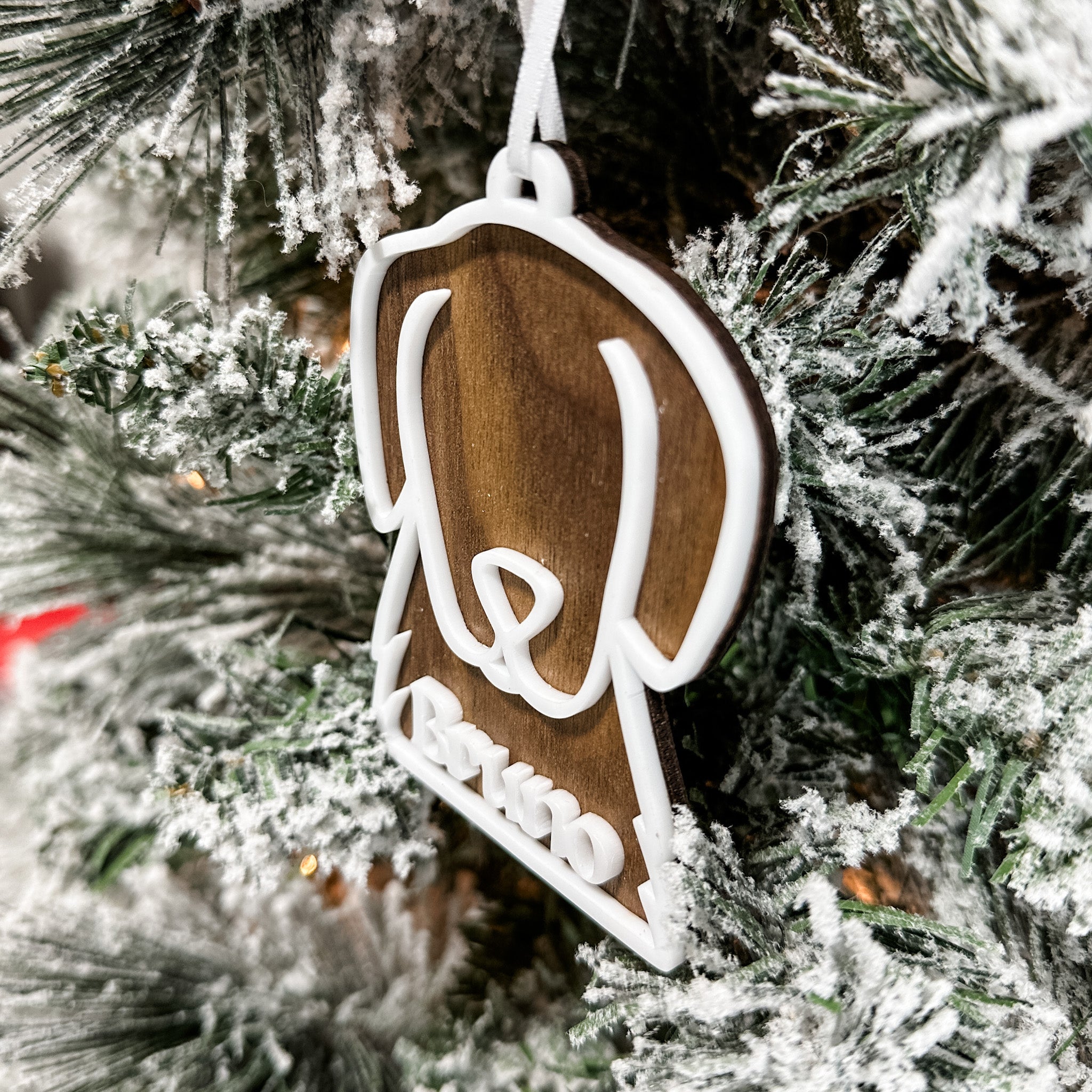 Minimalist Cat or Dog • 3D Wood Ornament • For Pet Lovers