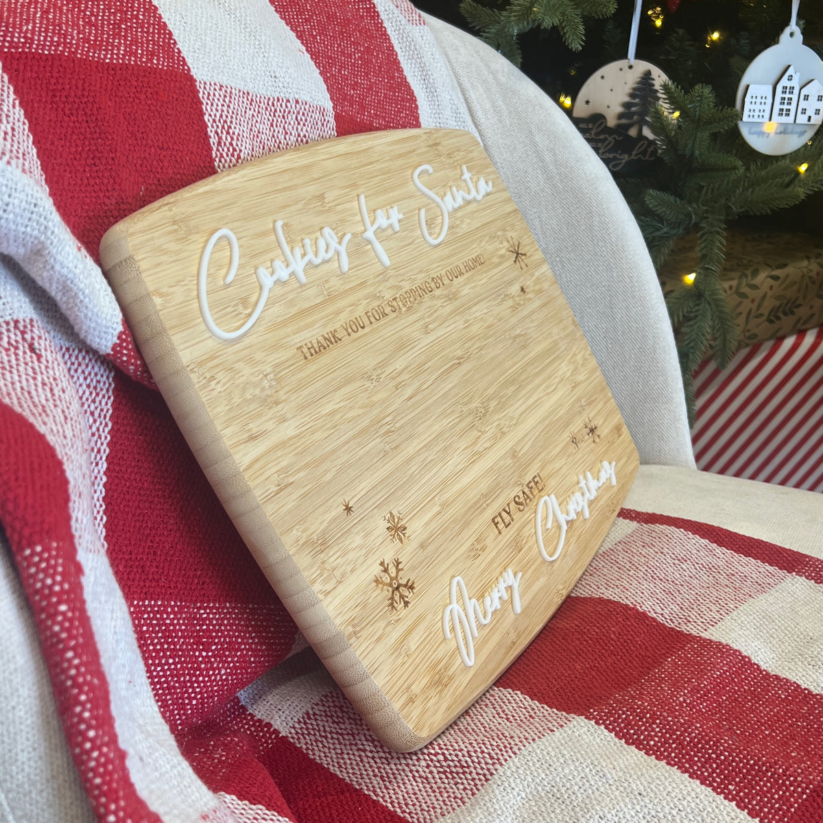 Cookies for Santa Engraved Wooden Cutting Board