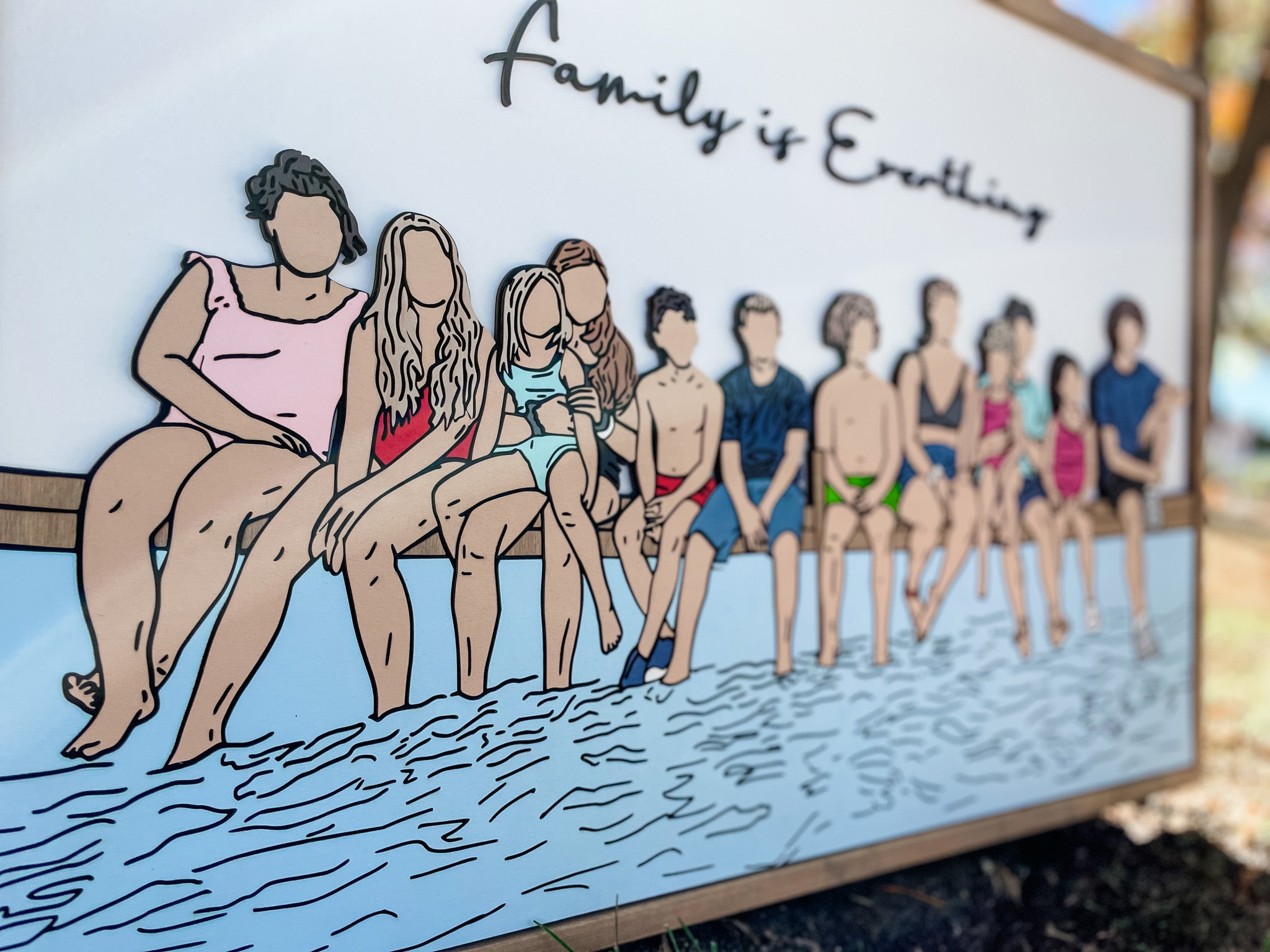 ✨Feature✨ Barb’s Grandkids on the Dock – A Custom 3D Painted Wood Portrait