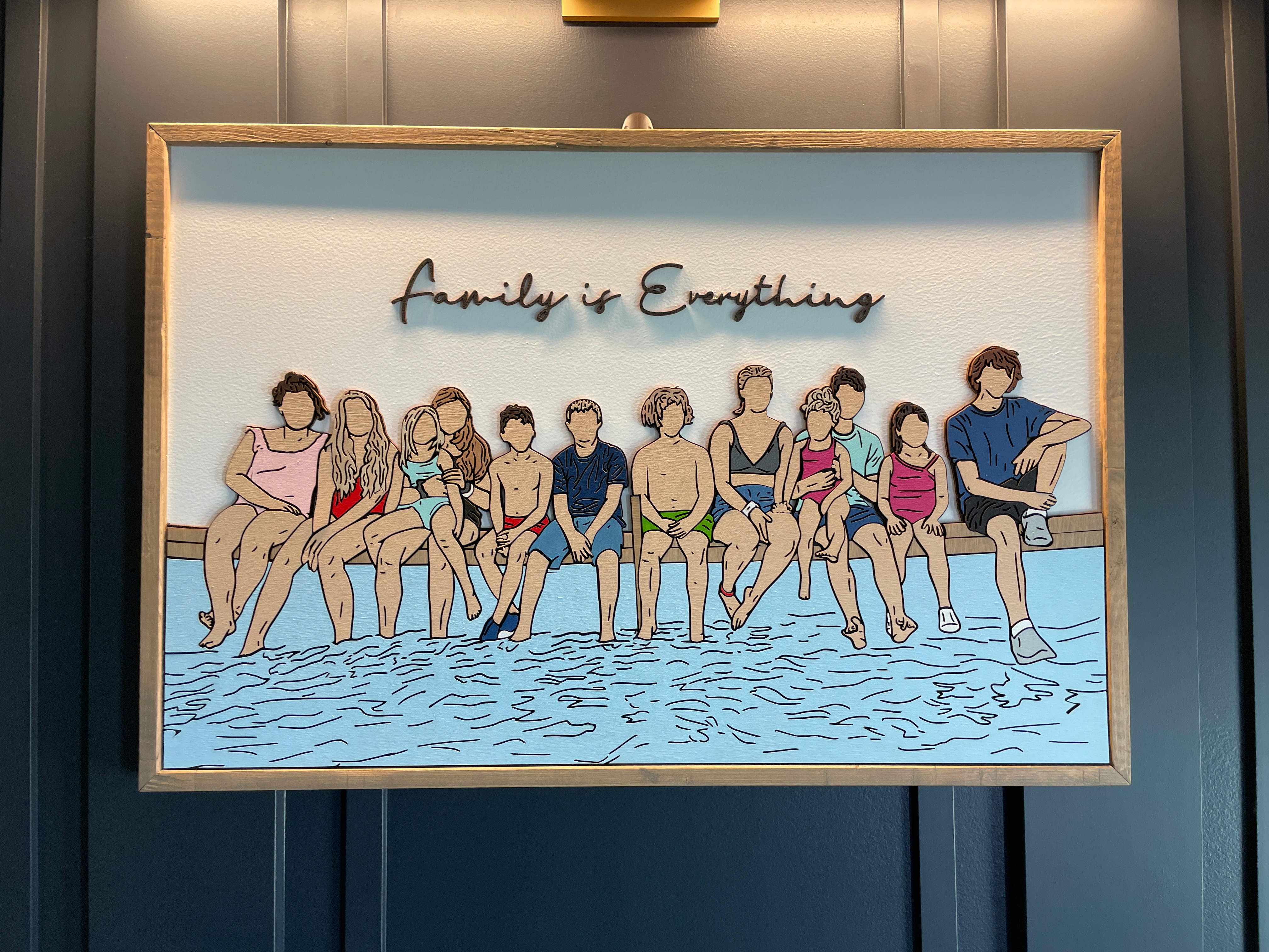 ✨Feature✨ Barb’s Grandkids on the Dock – A Custom 3D Painted Wood Portrait