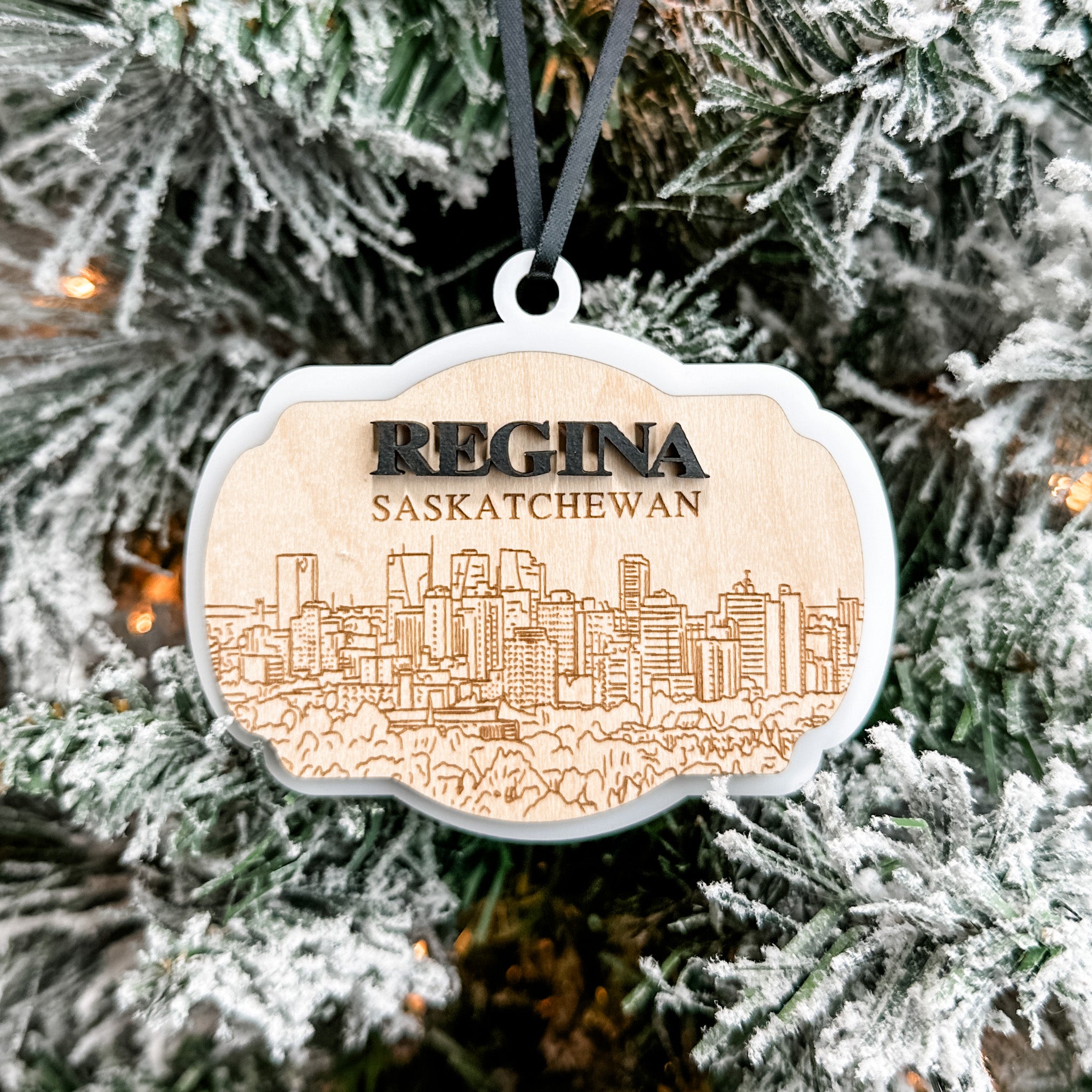 Regina Skyline • 3D Wood & Acrylic Ornament or Magnet • For City Pride & Souvenirs