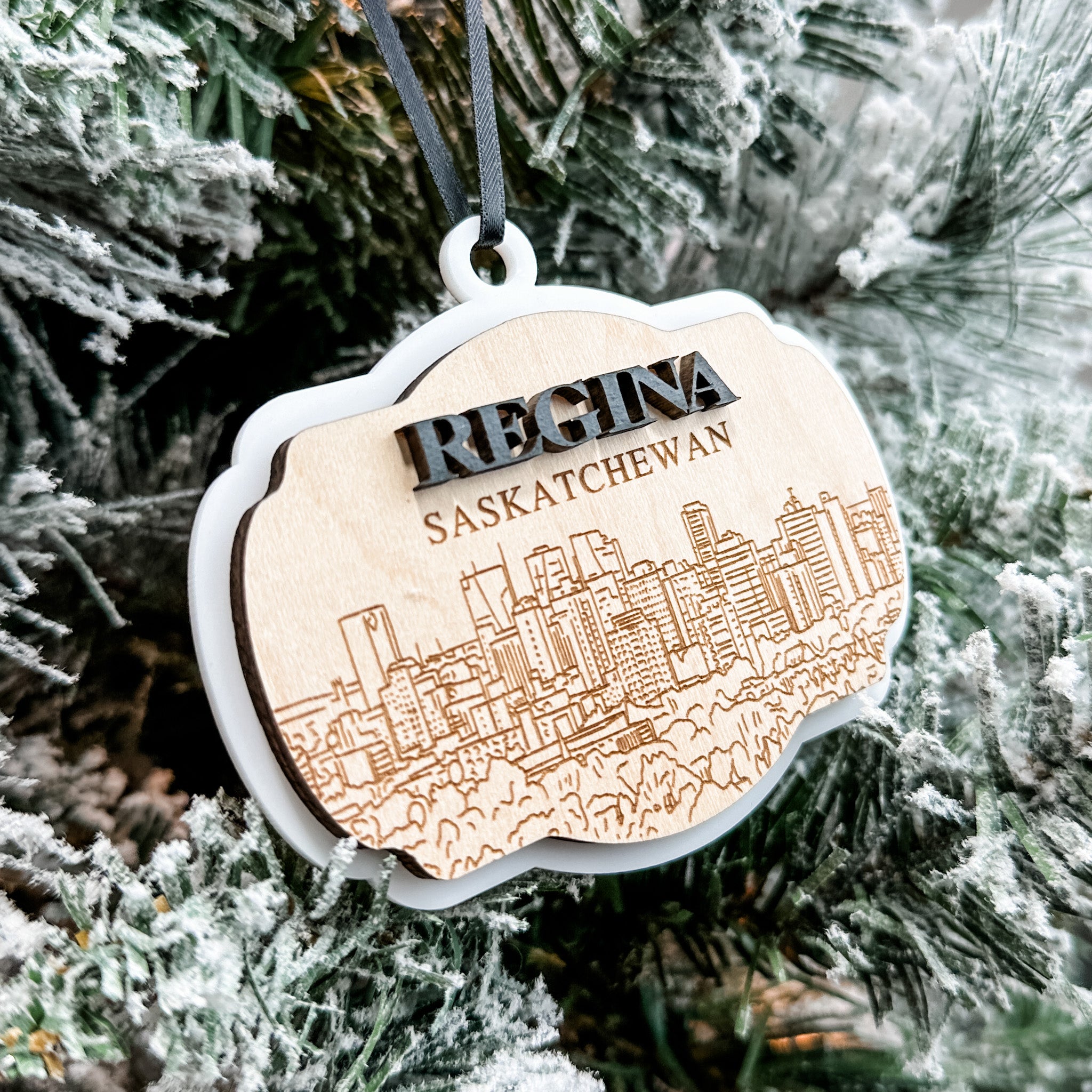 Regina Skyline • 3D Wood & Acrylic Ornament or Magnet • For City Pride & Souvenirs