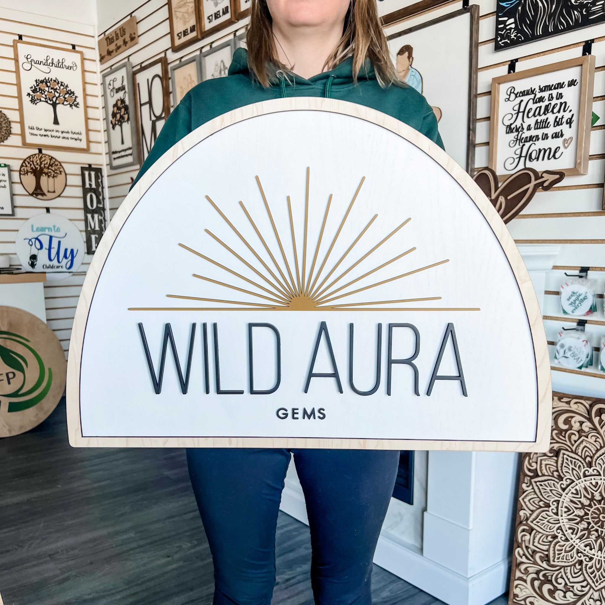 Custom Shaped Wood Logo Sign