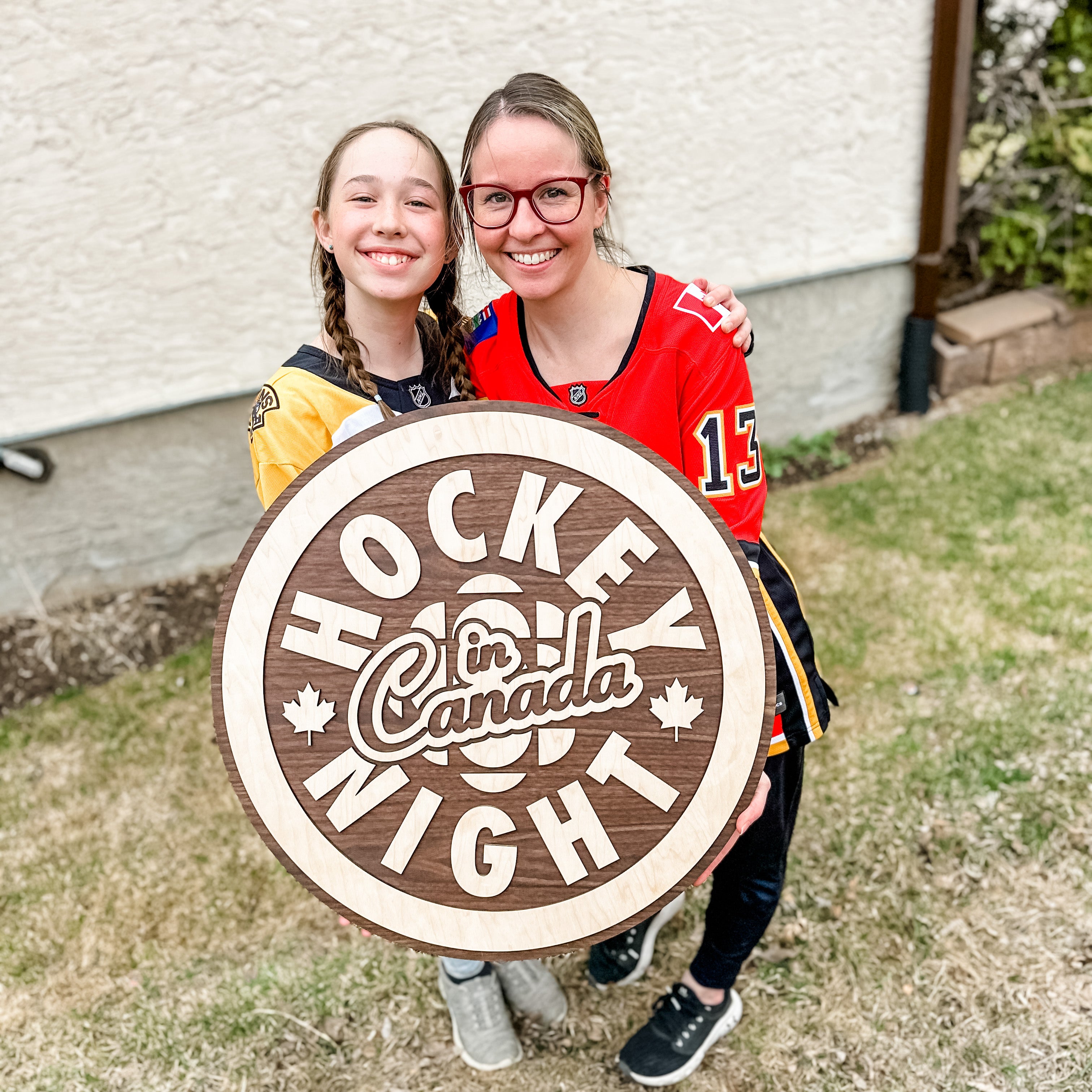 Hockey Night in Canada Wood Sign β Walnut & Maple Edition