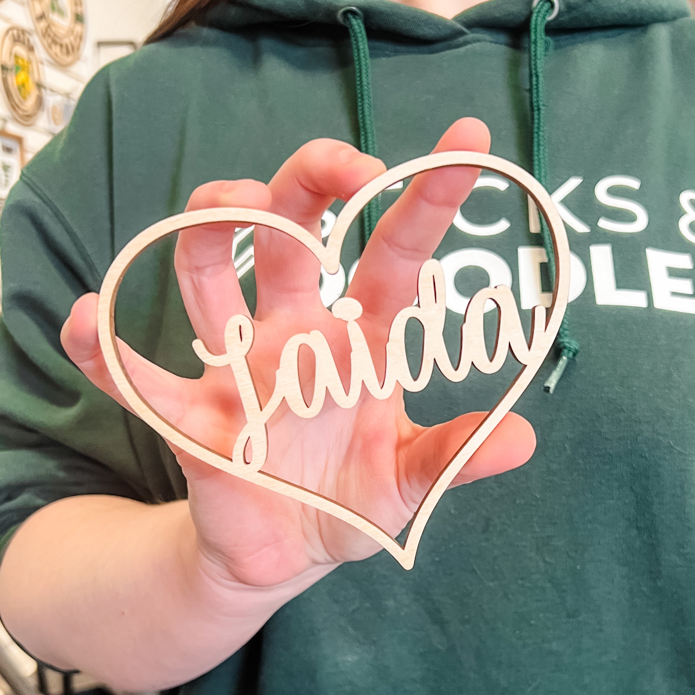 Personalized Heart Tags • Wood Basket Tags • For Valentines Day