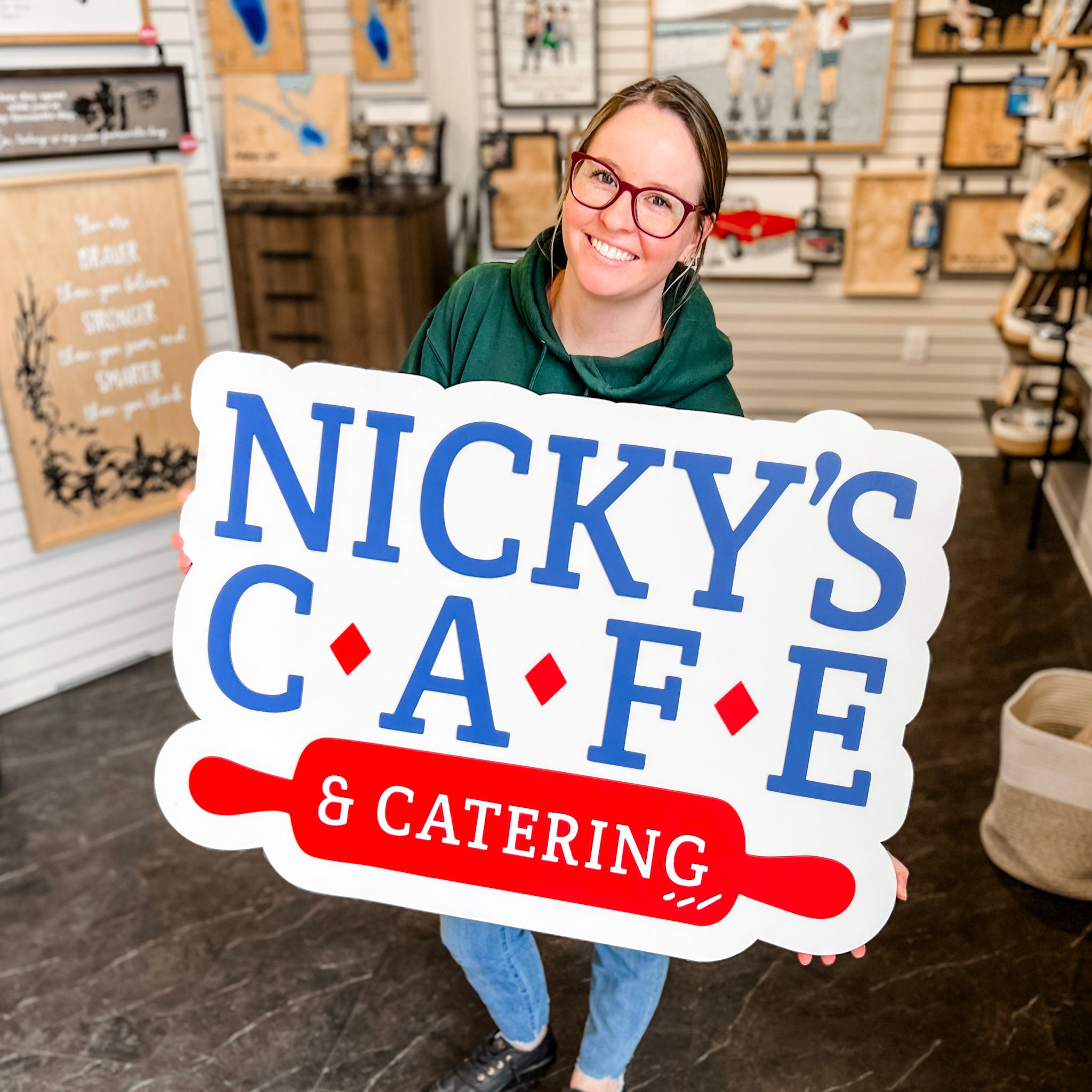 Custom Shaped Wood Logo Sign