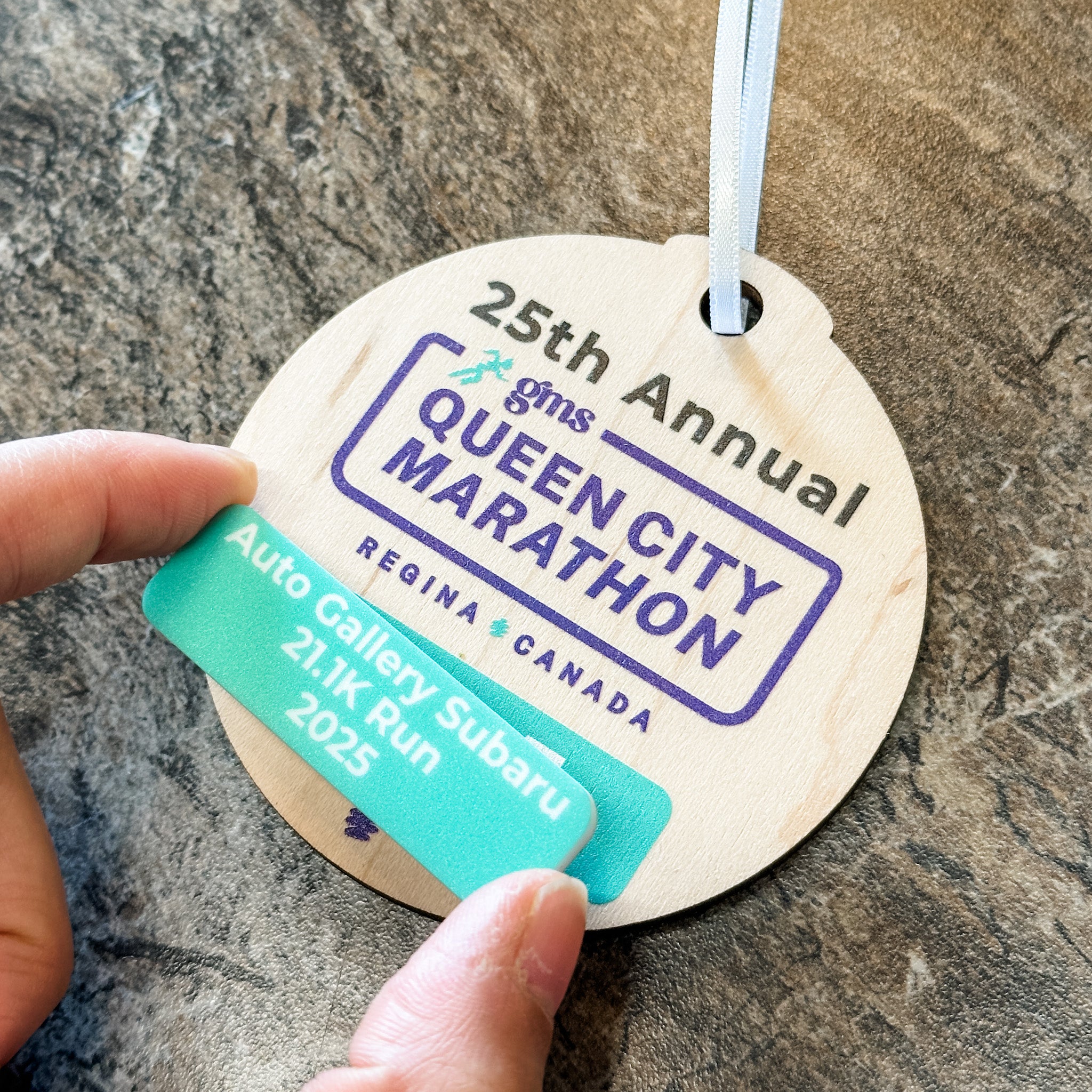 25th Annual Queen City Marathon • Wood Ornaments & Magnets • For Marathon Participants & Volunteers
