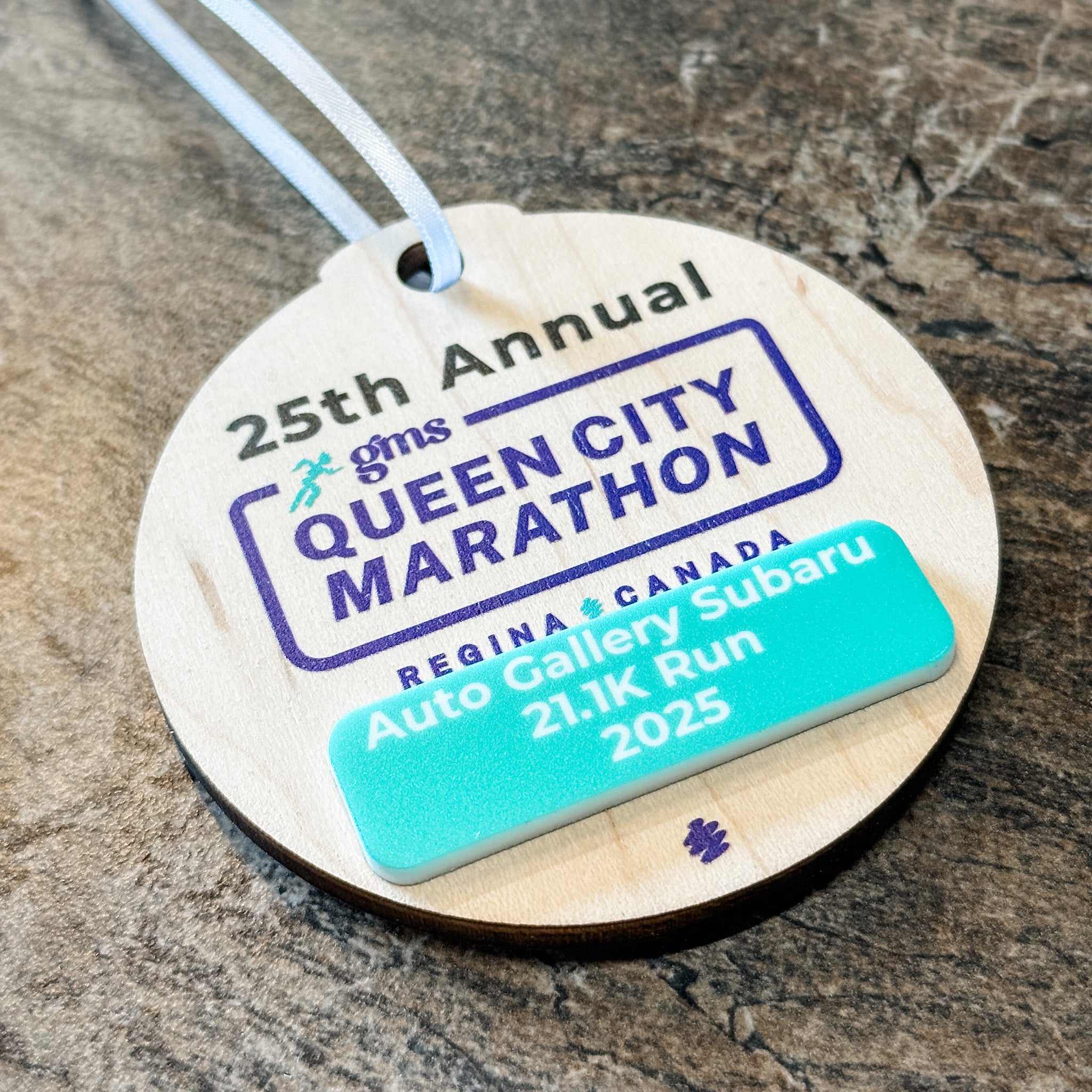 25th Annual Queen City Marathon • Wood Ornaments & Magnets • For Marathon Participants & Volunteers