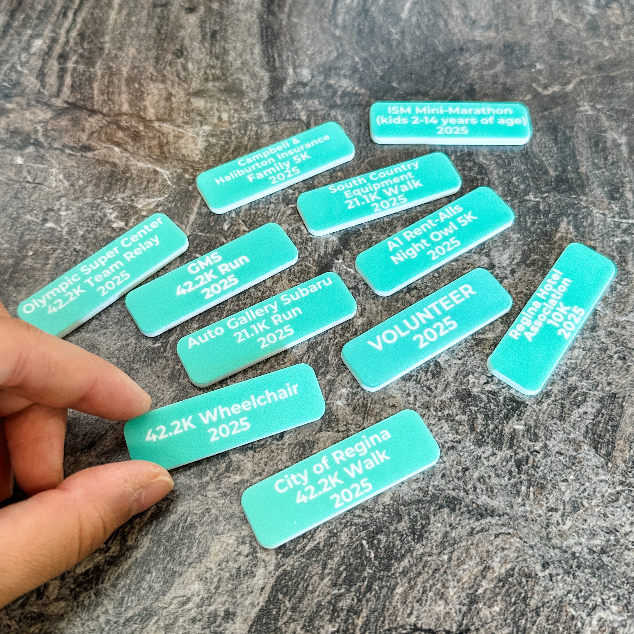 25th Annual Queen City Marathon • Wood Ornaments & Magnets • For Marathon Participants & Volunteers