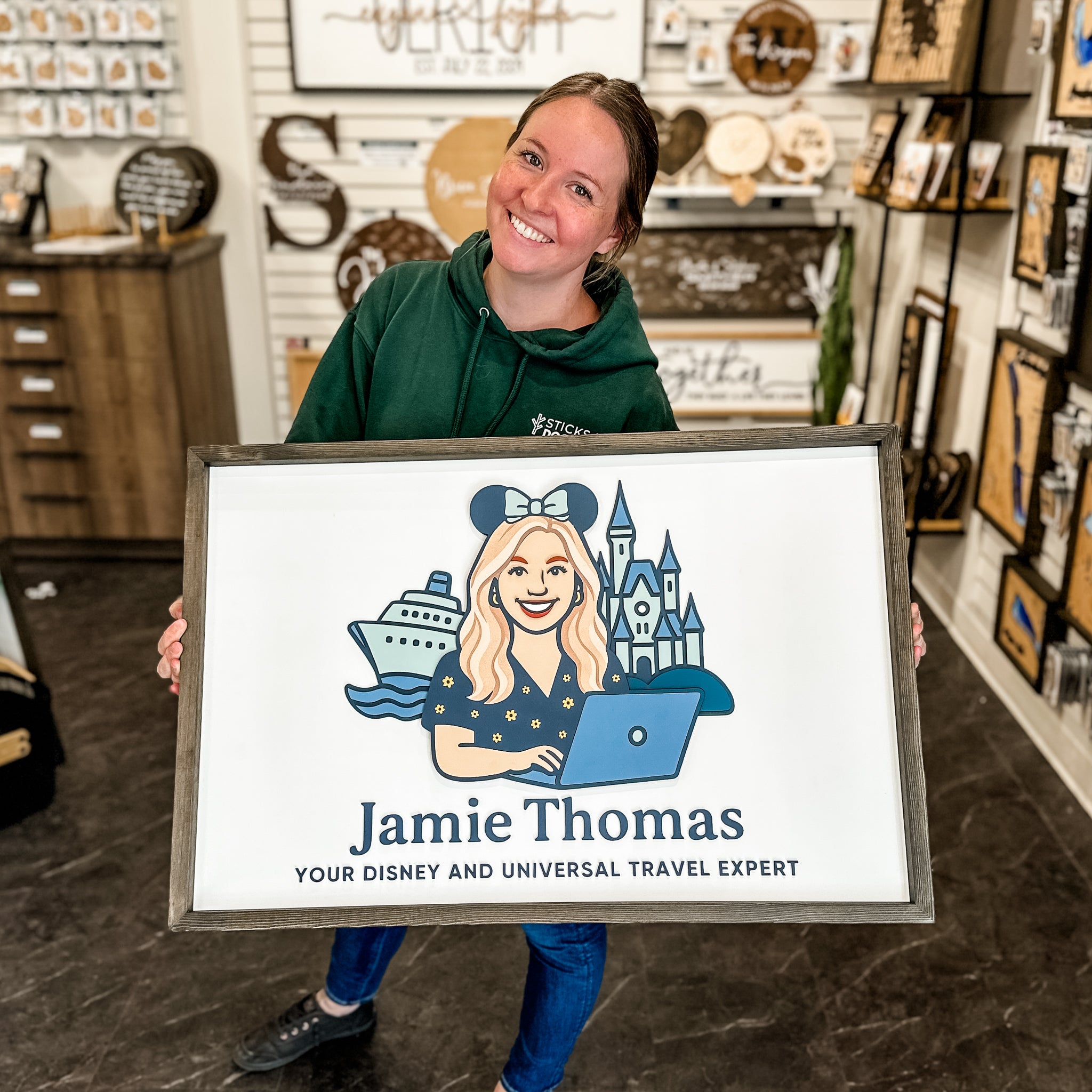 Custom Framed Logo Wood Sign