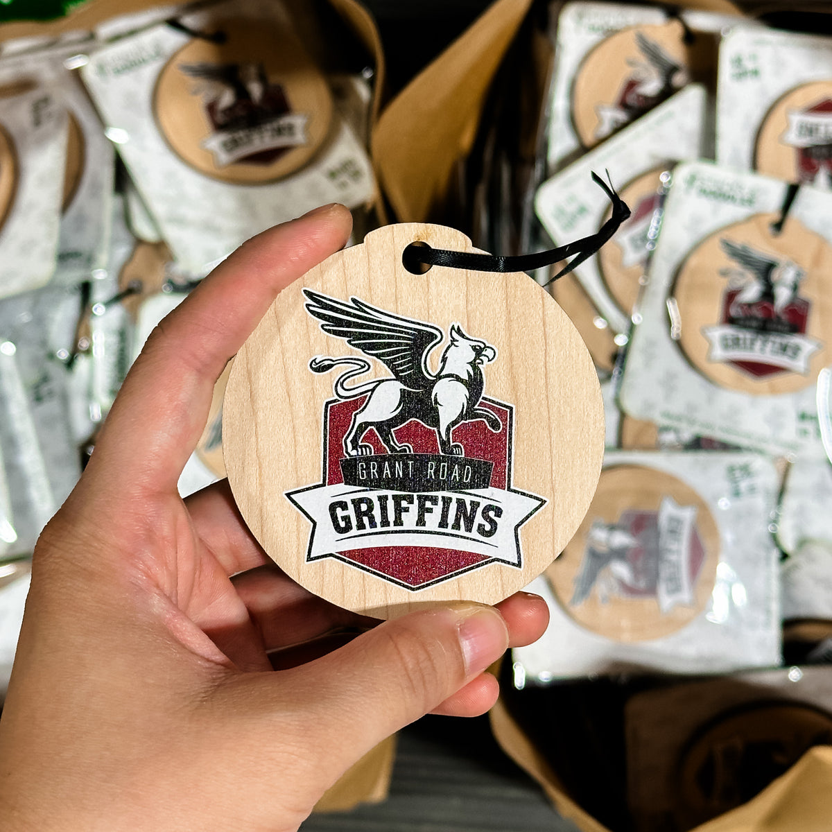 Custom Printed Wood Logo Ornaments