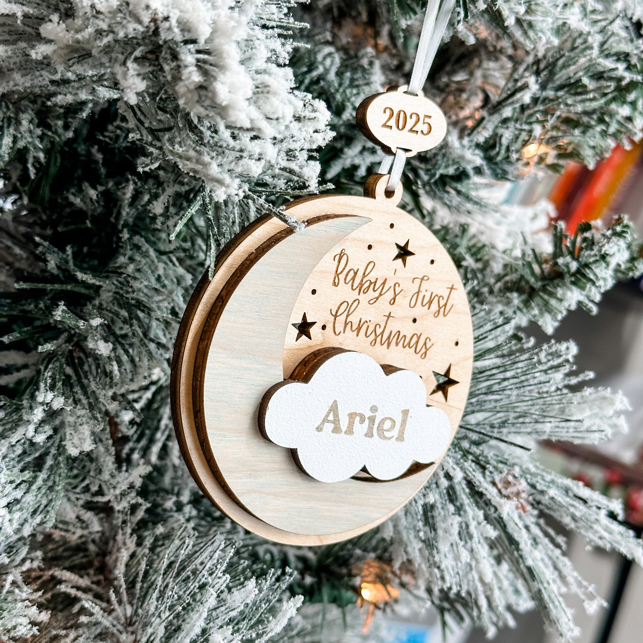 Baby's First Christmas • 3D Wood Ornament • For Newborns