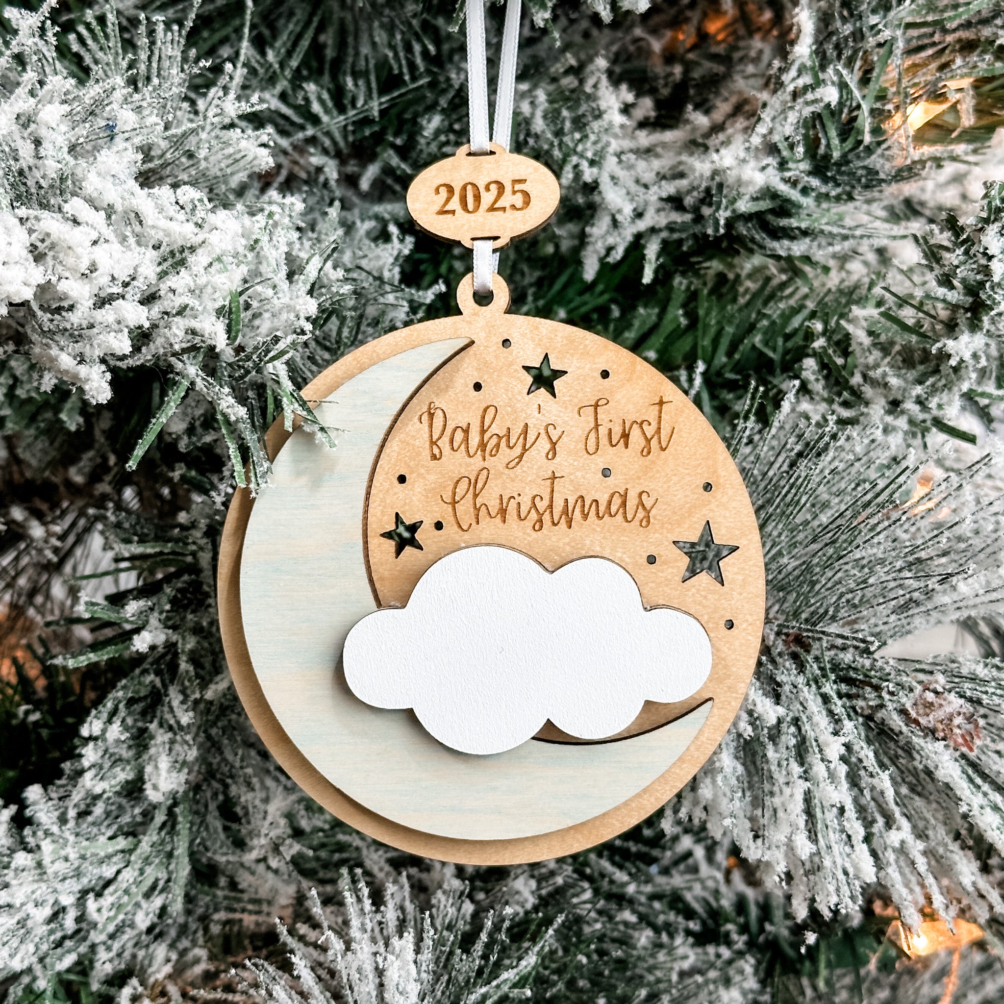 Baby's First Christmas • 3D Wood Ornament • For Newborns