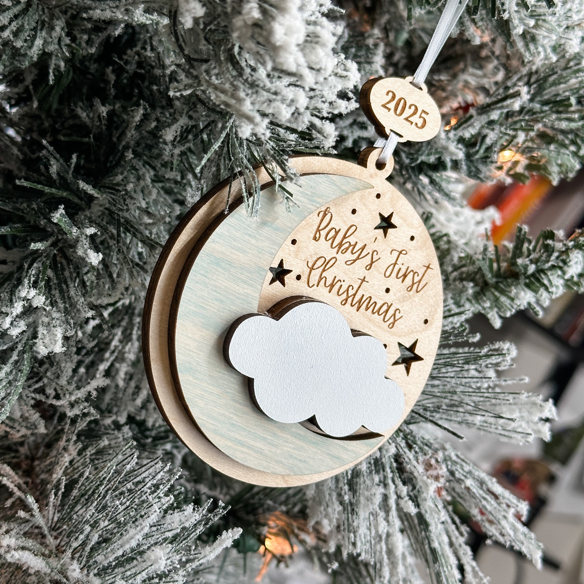Baby's First Christmas • 3D Wood Ornament • For Newborns