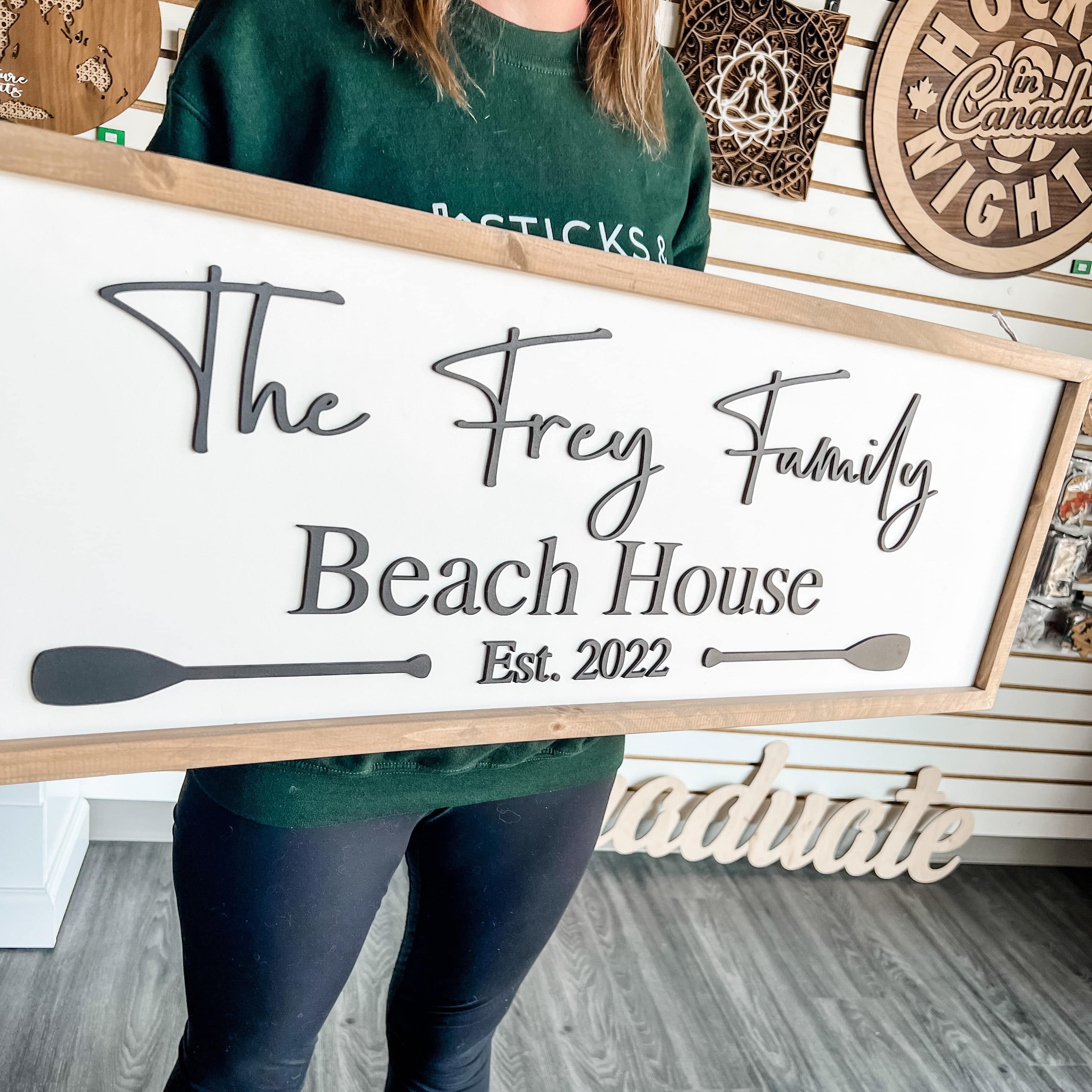 Personalized Beach/Lake House Artwork - Sticks & Doodles