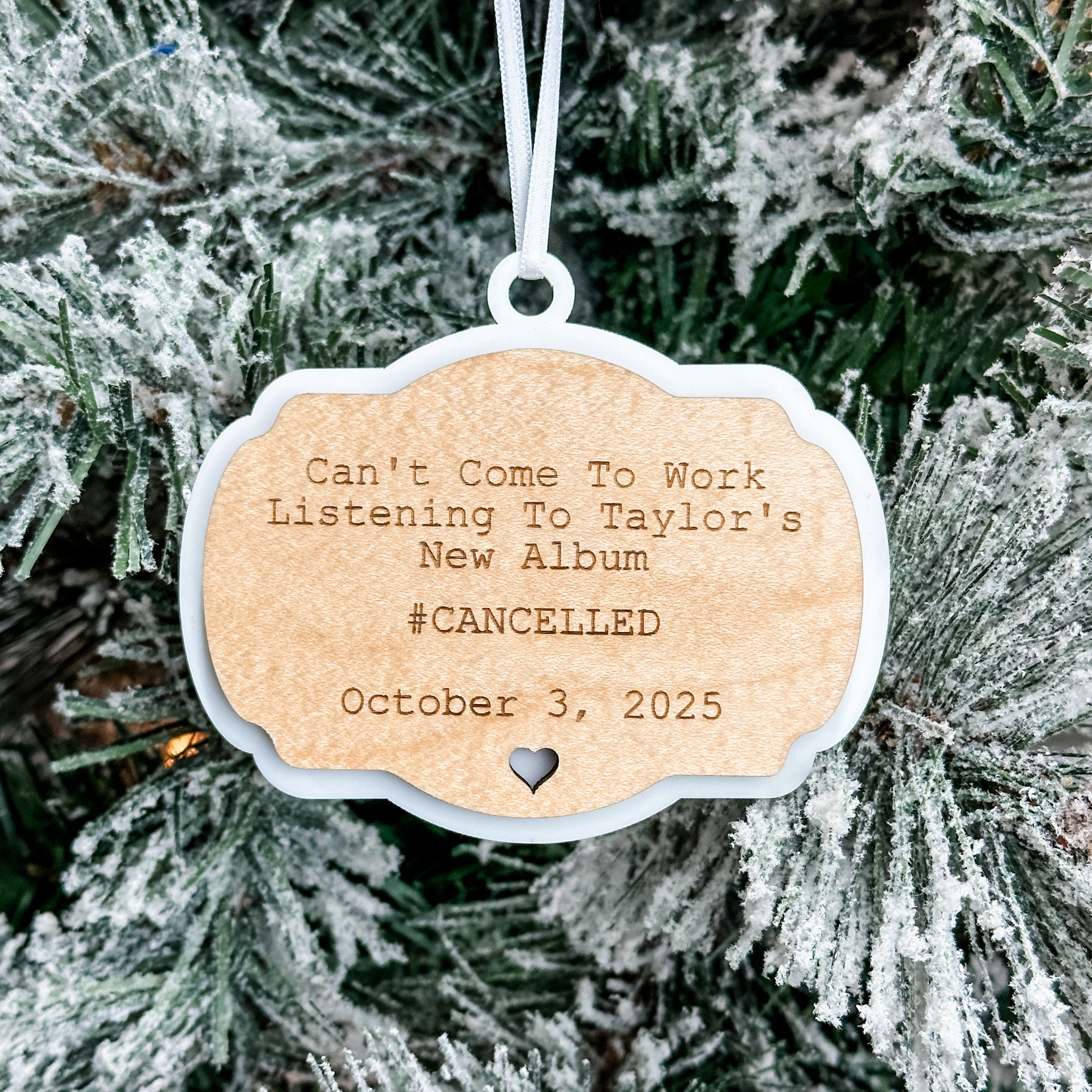 Taylor Swift Showgirl Inspired • Engraved Wooden Ornament • For Fans and Collectors