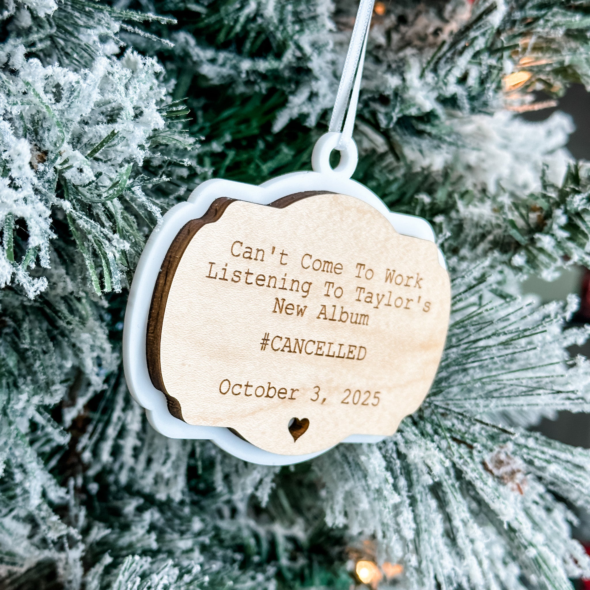 Taylor Swift Showgirl Inspired • Engraved Wooden Ornament • For Fans and Collectors