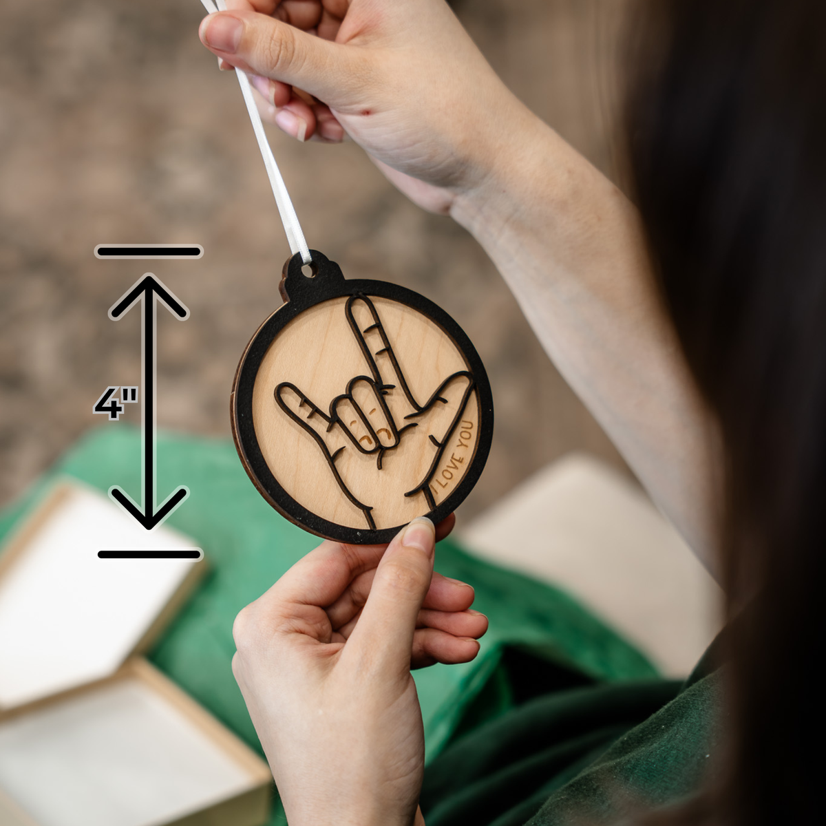 ASL I Love You Ornament