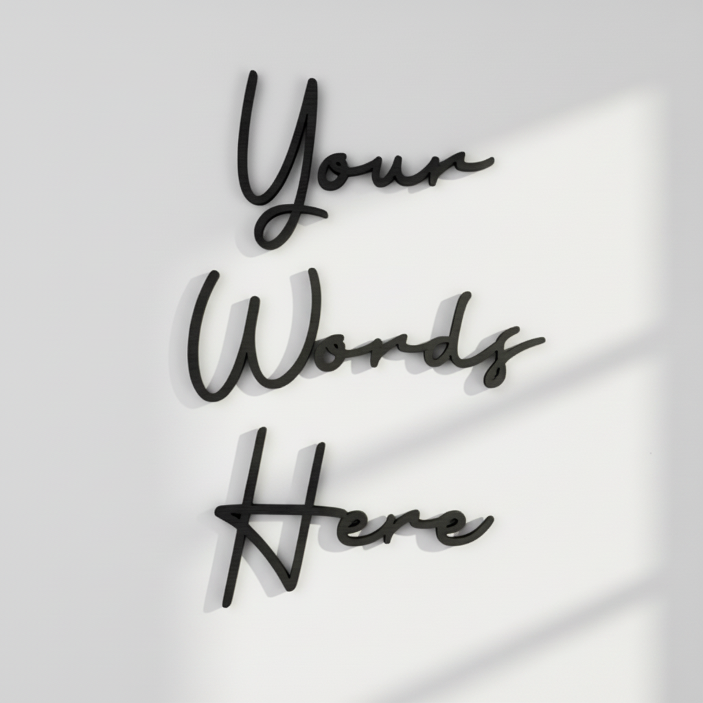 Custom Floating Wood Word Art Sign