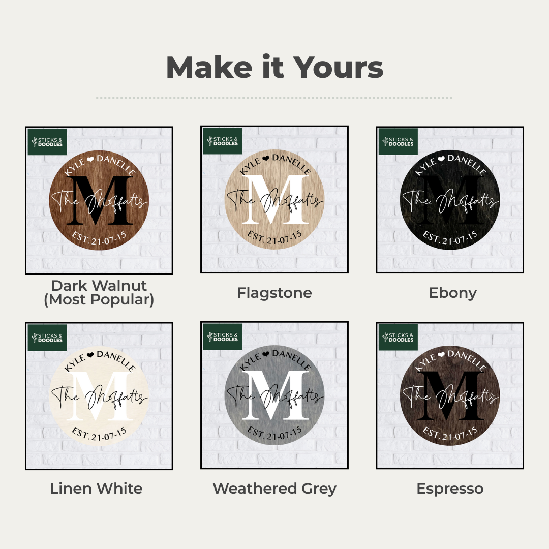 The Timeless Round Family Name Sign