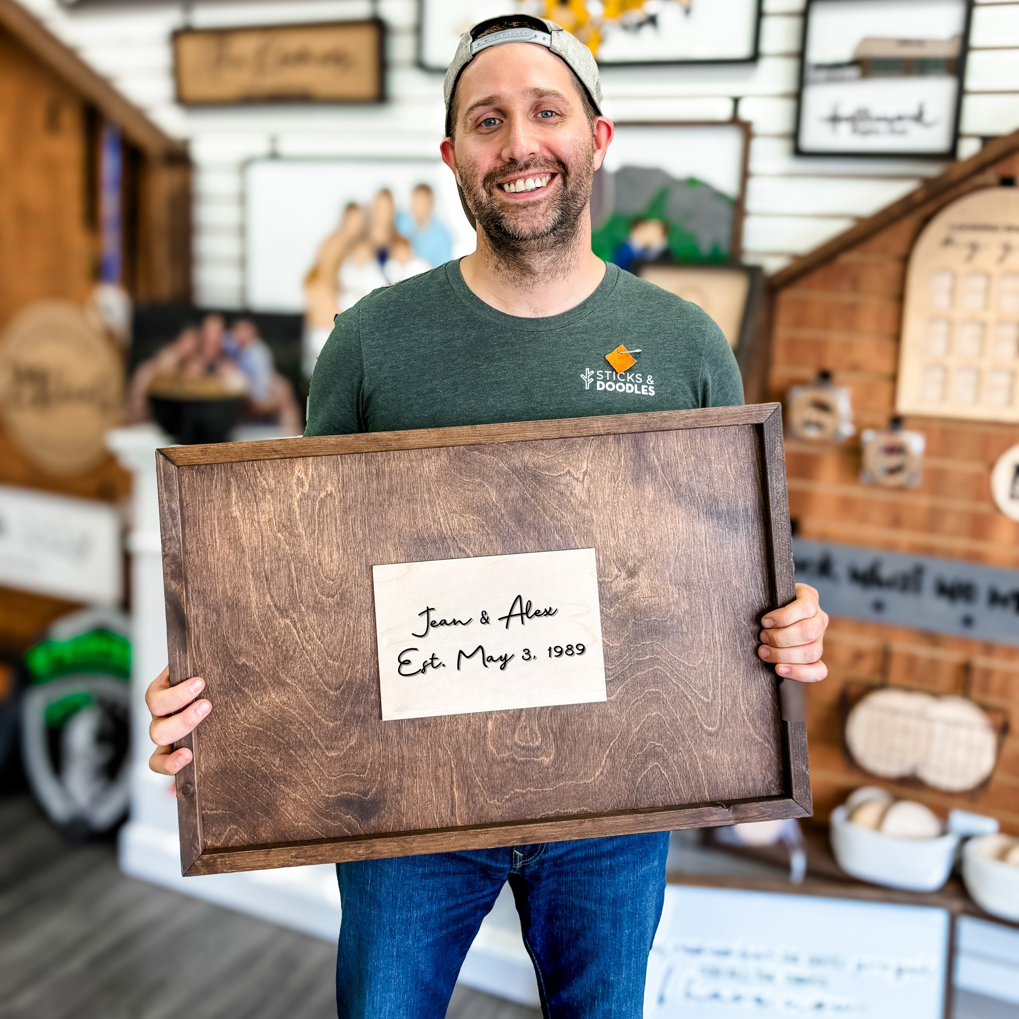 The Custom Guestbook • Signable Wood Alternative Guestbook with Custom Engraving • For Weddings, Retirements, & Milestone Birthdays