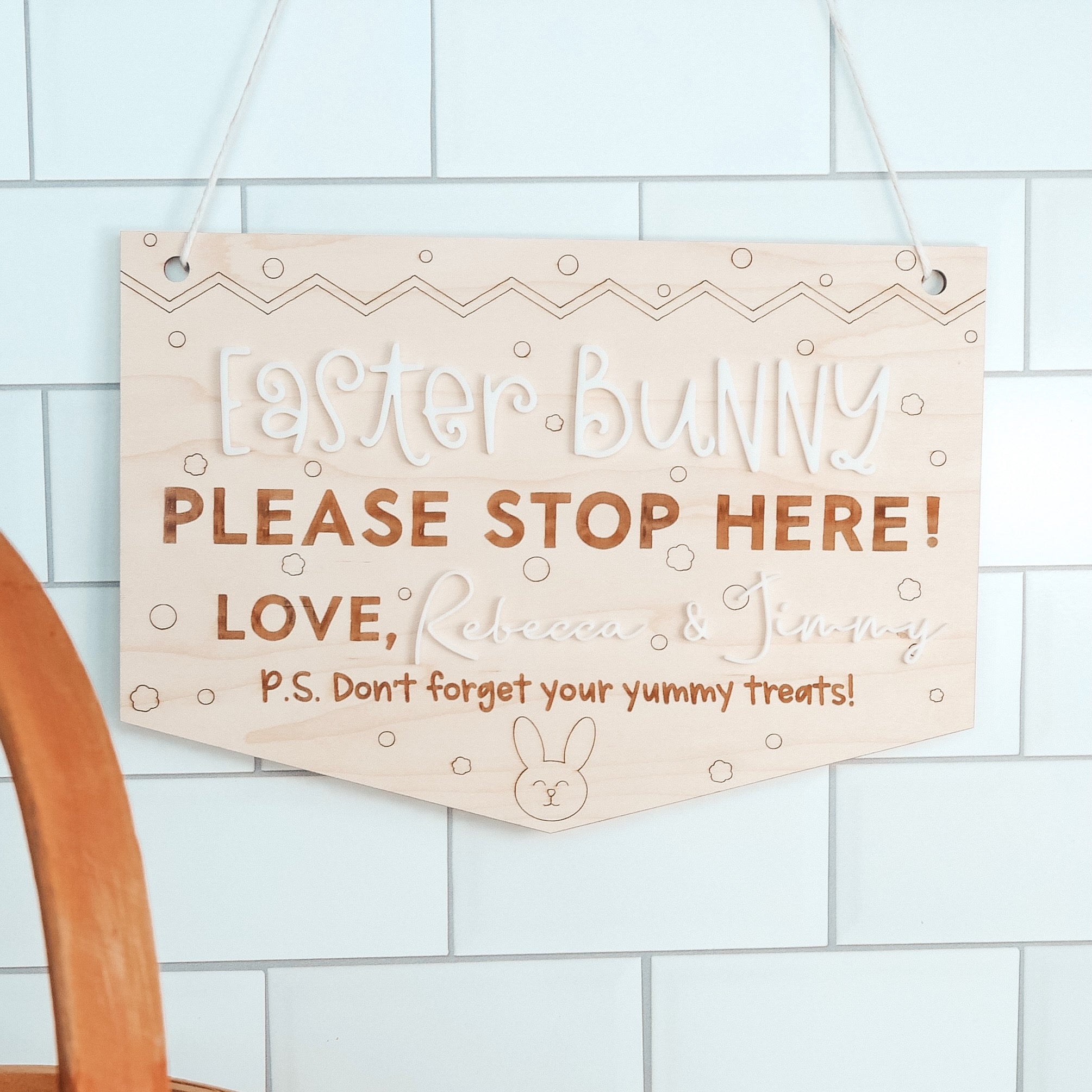 Easter Bunny Please Stop Here Mini Sign