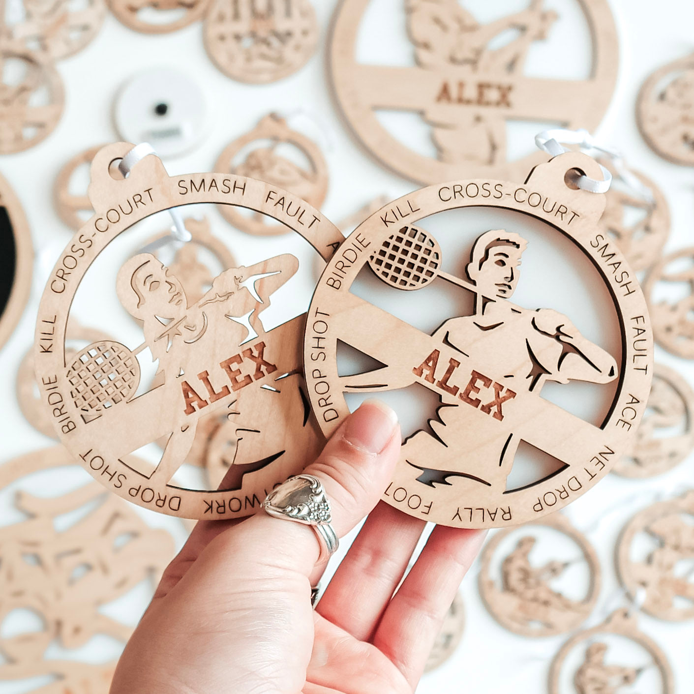 Personalized Badminton Collection • Ornament, Magnet, Medal, or Mini Sign