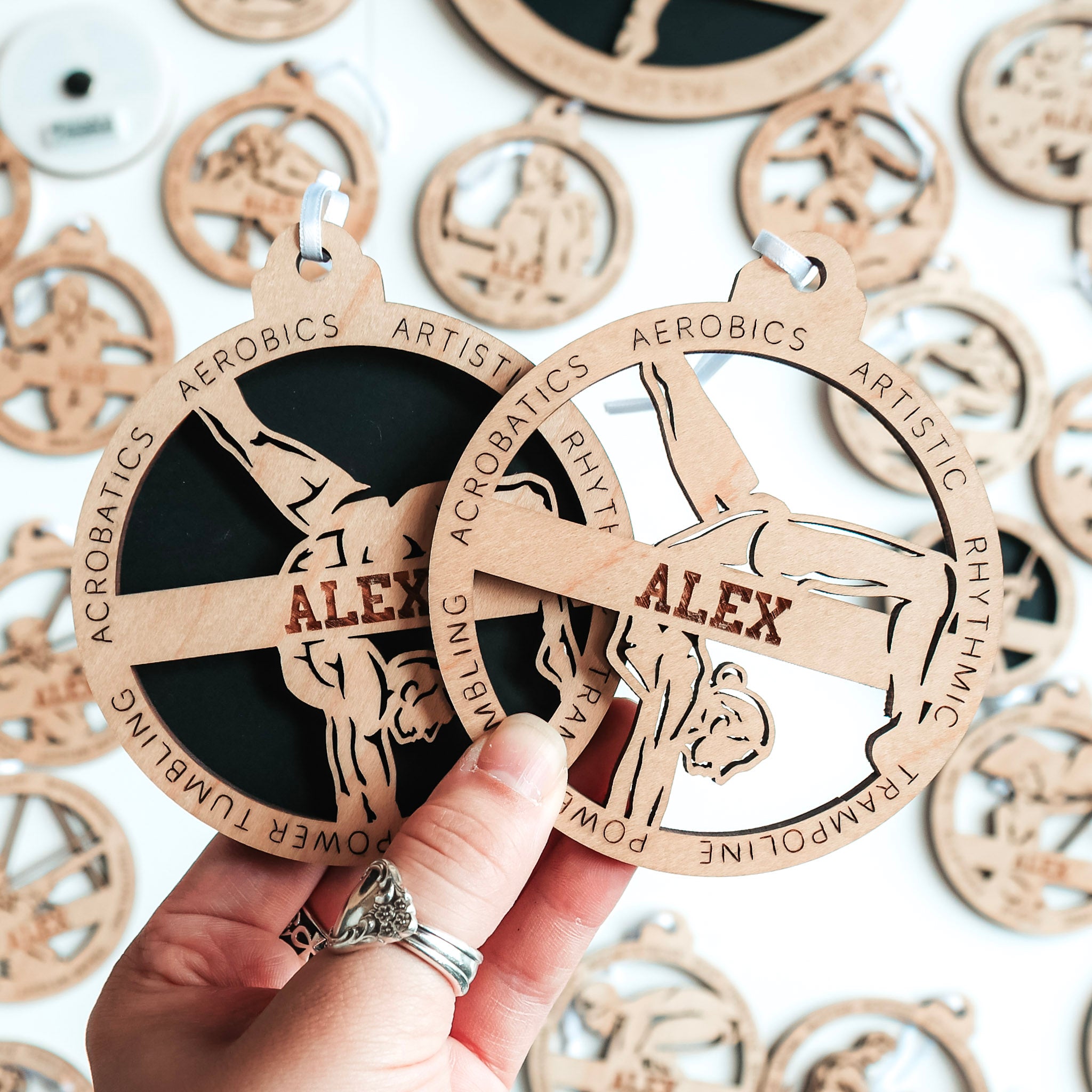 Personalized Gymnastics Collection • Ornament, Magnet, Medal, or Mini Sign