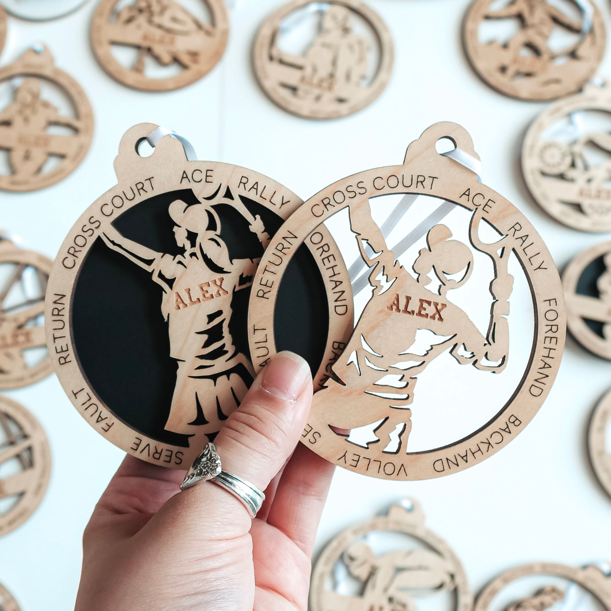 Personalized Tennis Collection • Ornament, Magnet, Medal, or Mini Sign