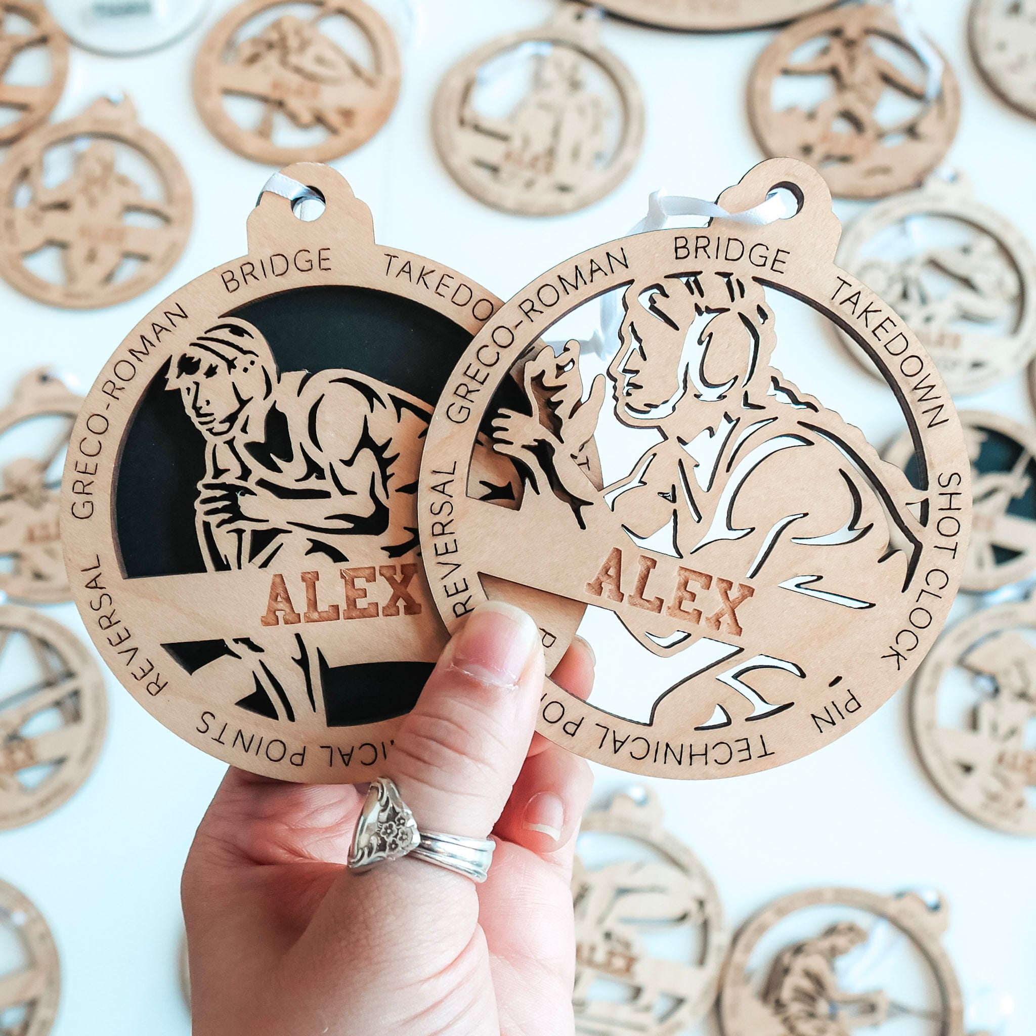 Personalized Wrestling Collection • Ornament, Magnet, Medal, or Mini Sign