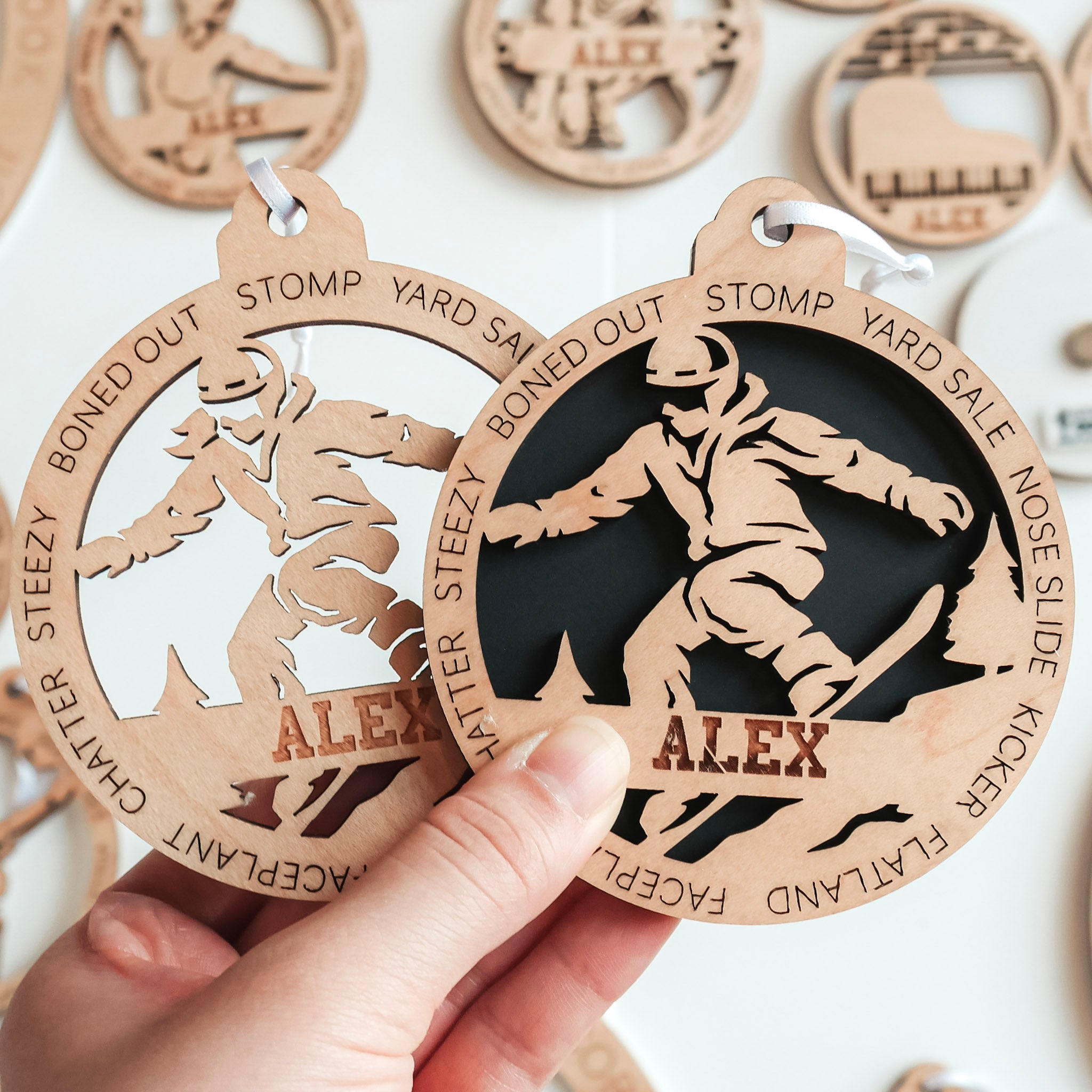 Personalized Snowboarding Collection • Ornament, Magnet, Medal, or Mini Sign