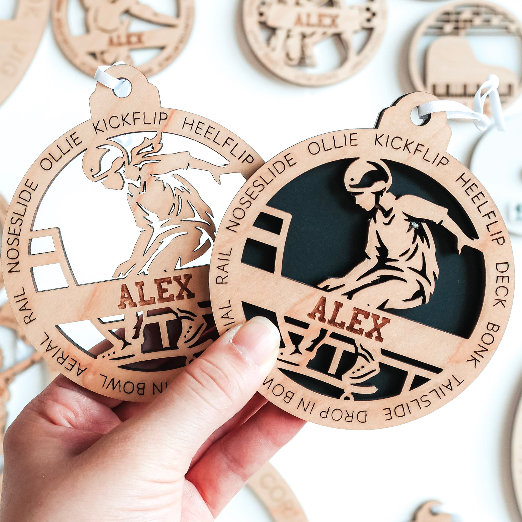Personalized Skateboarding Collection • Ornament, Magnet, Medal, or Mini Sign