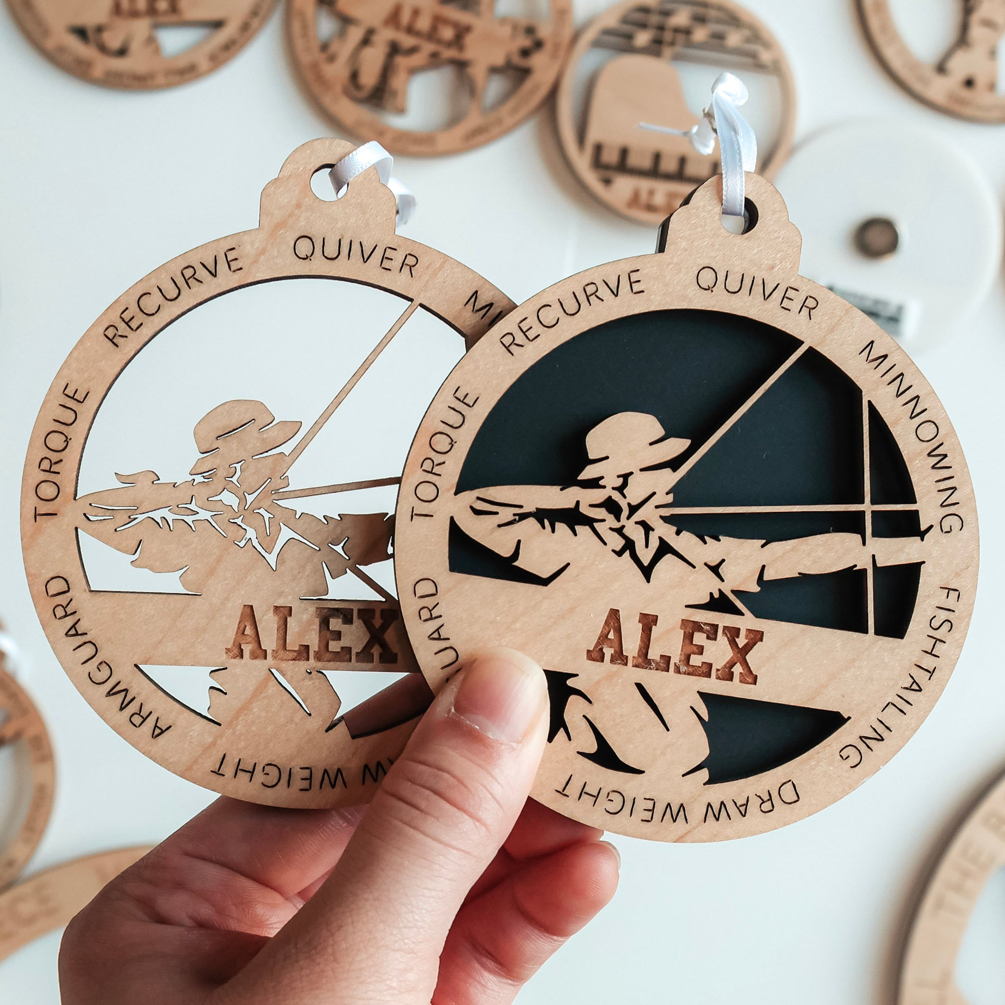 Personalized Archery Collection • Ornament, Magnet, Medal, or Mini Sign