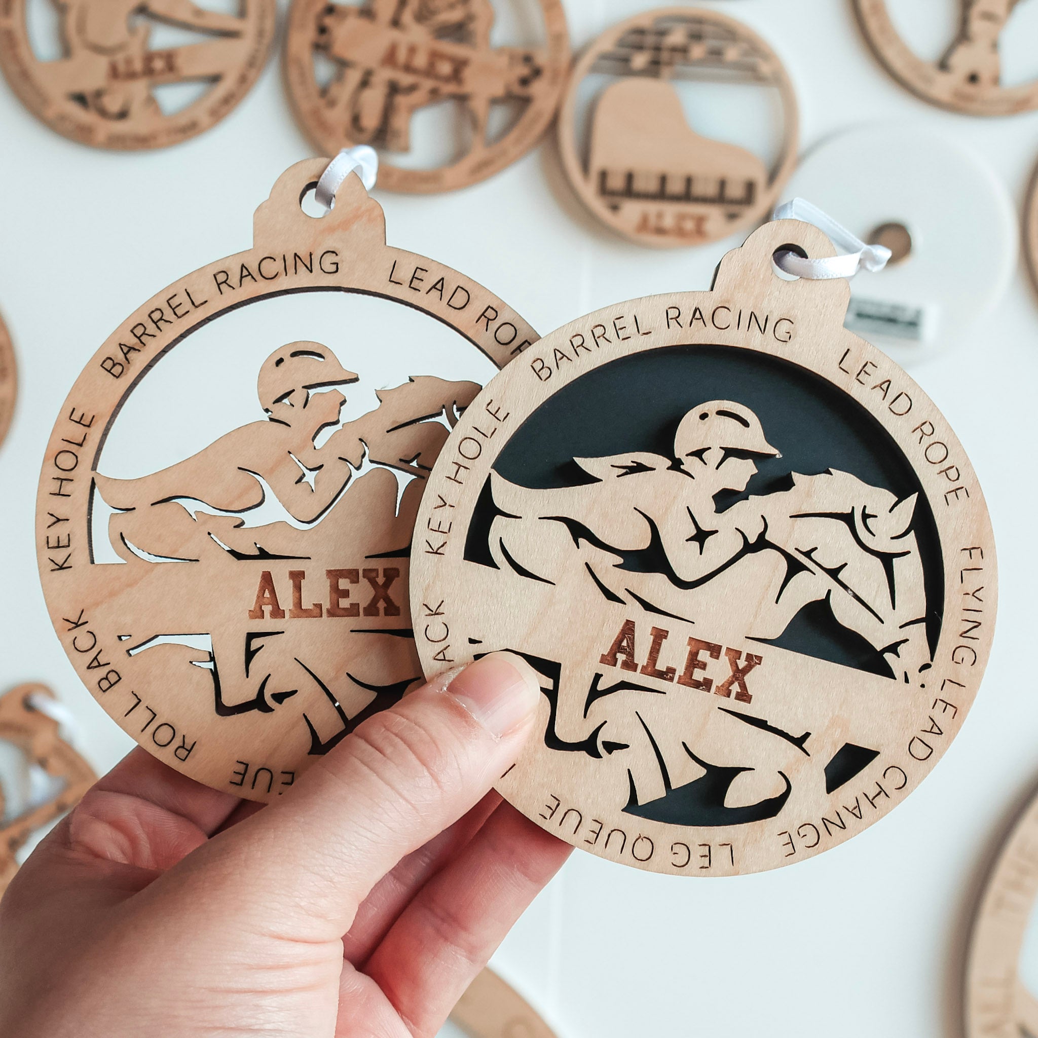 Personalized Equestrian Collection • Ornament, Magnet, Medal, or Mini Sign