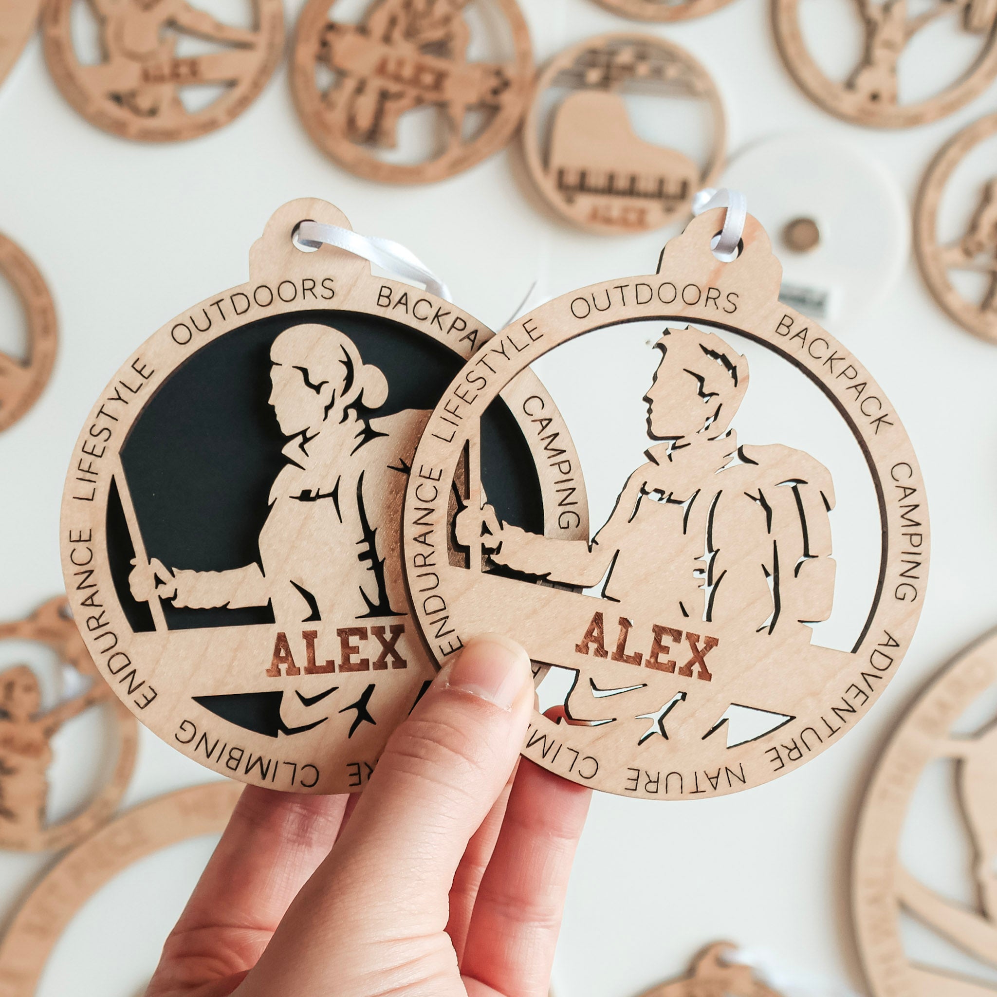 Personalized Hiking Collection • Ornament, Magnet, Medal, or Mini Sign