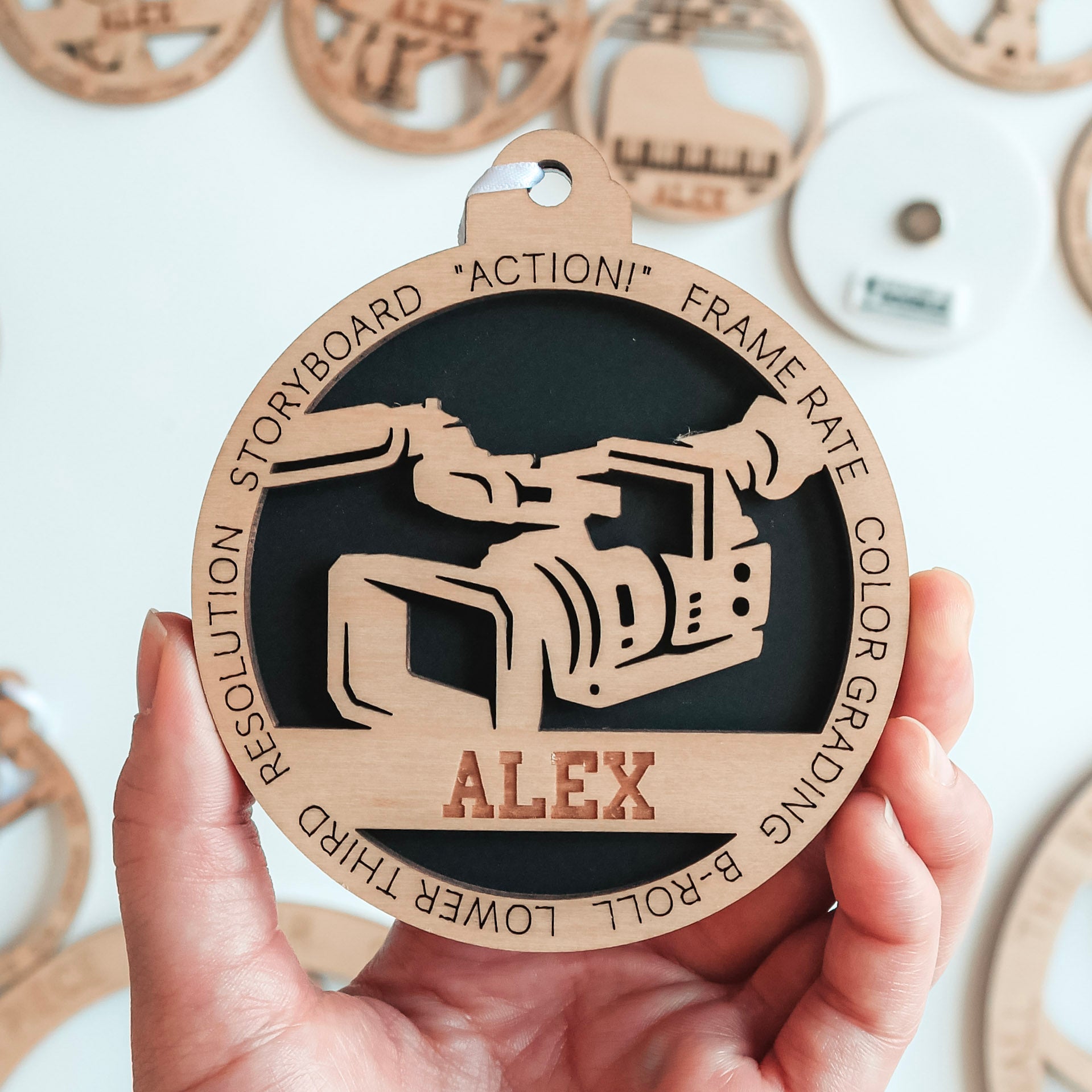 Personalized Videography Collection • Ornament, Magnet, Medal, or Mini Sign