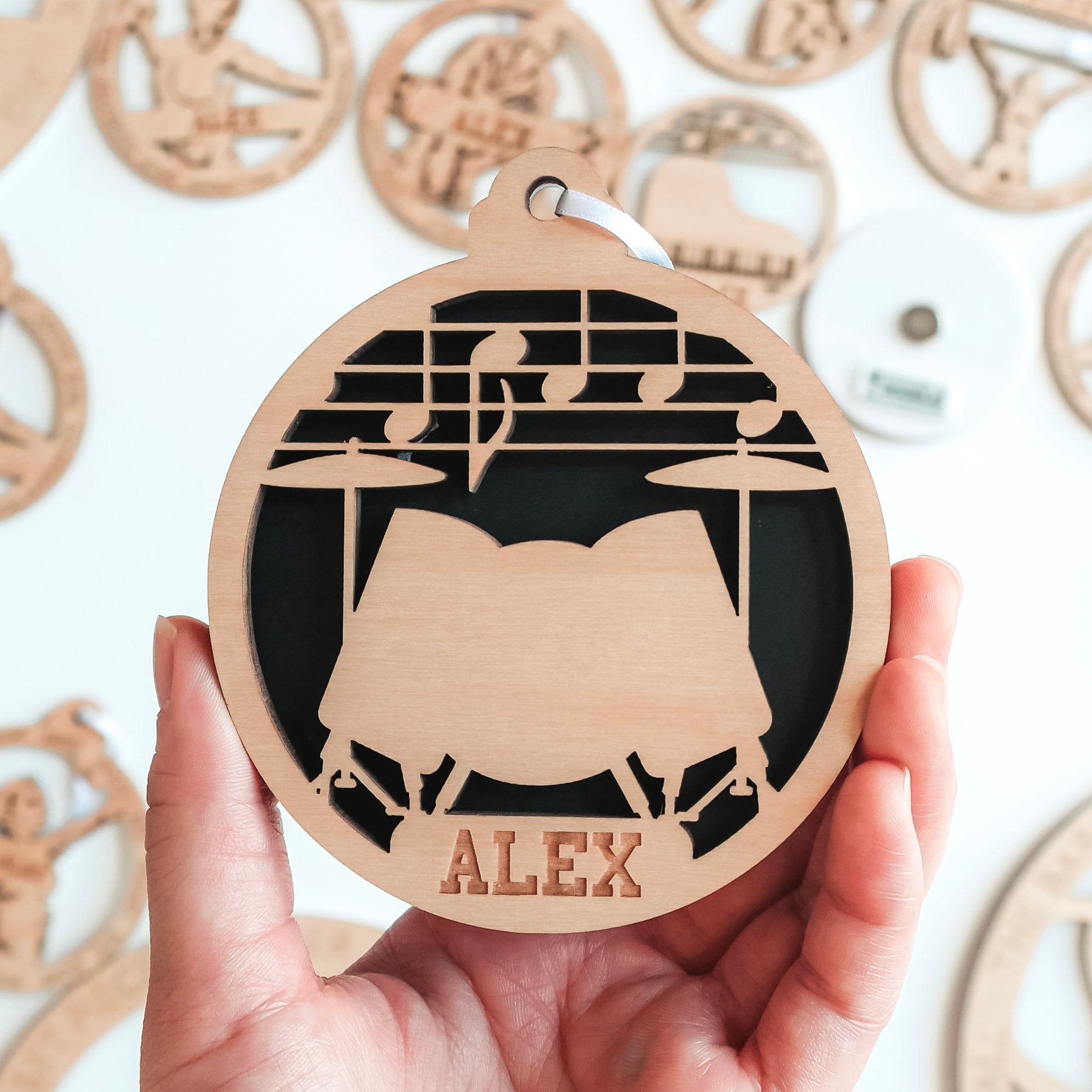 Personalized Instrument Ornaments (Piano, Guitar, and 13 Others)