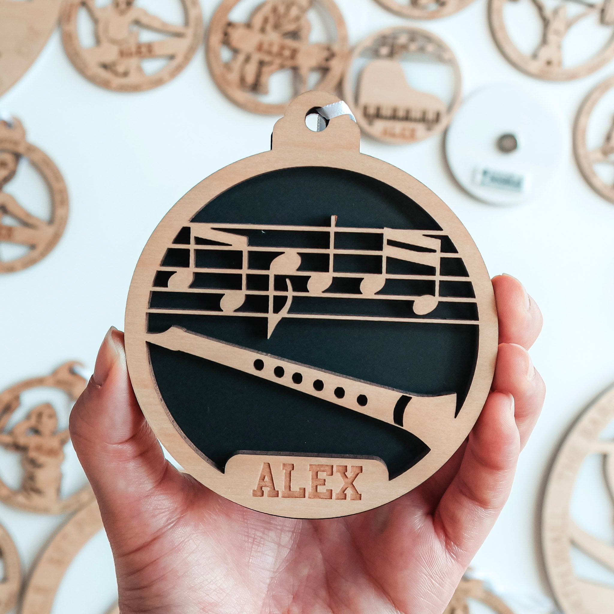 Personalized Instrument Ornaments (Piano, Guitar, and 13 Others)
